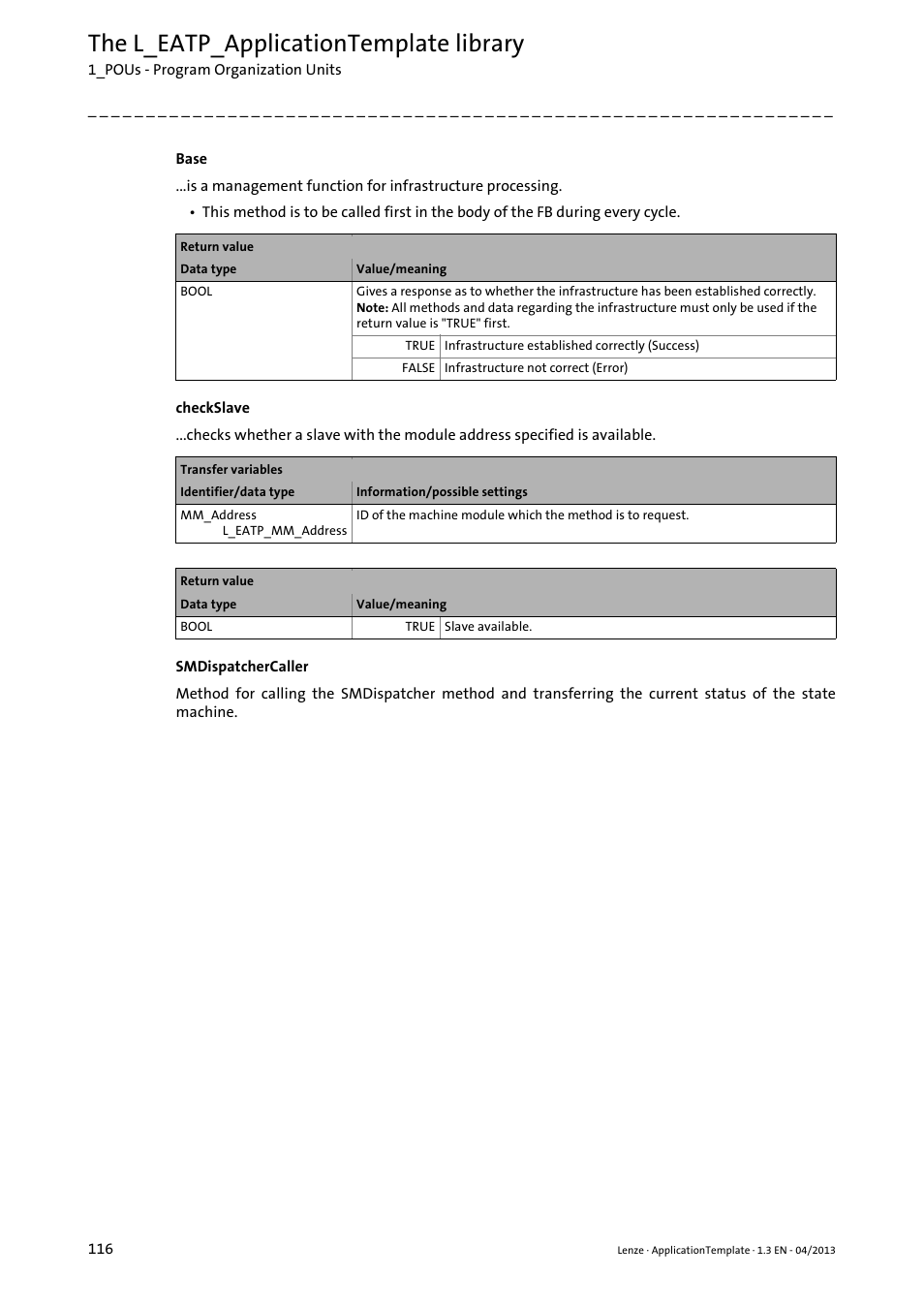 The l_eatp_applicationtemplate library | Lenze PLC Designer ApplicationTemplate (PLC Designer R3-x) User Manual | Page 116 / 177