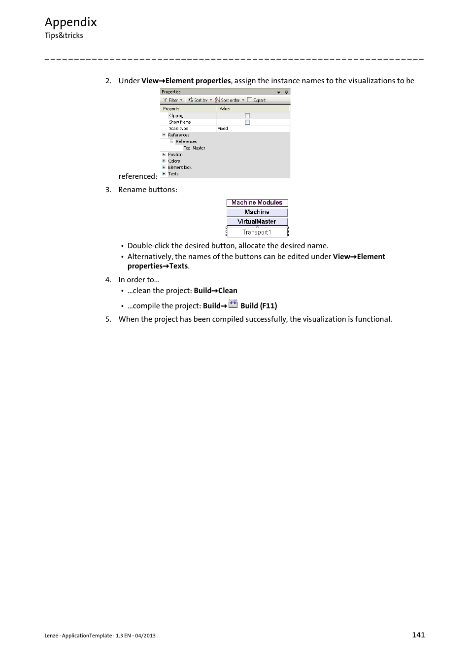 Appendix | Lenze PLC Designer ApplicationTemplate (PLC Designer R3-x) User Manual | Page 141 / 177