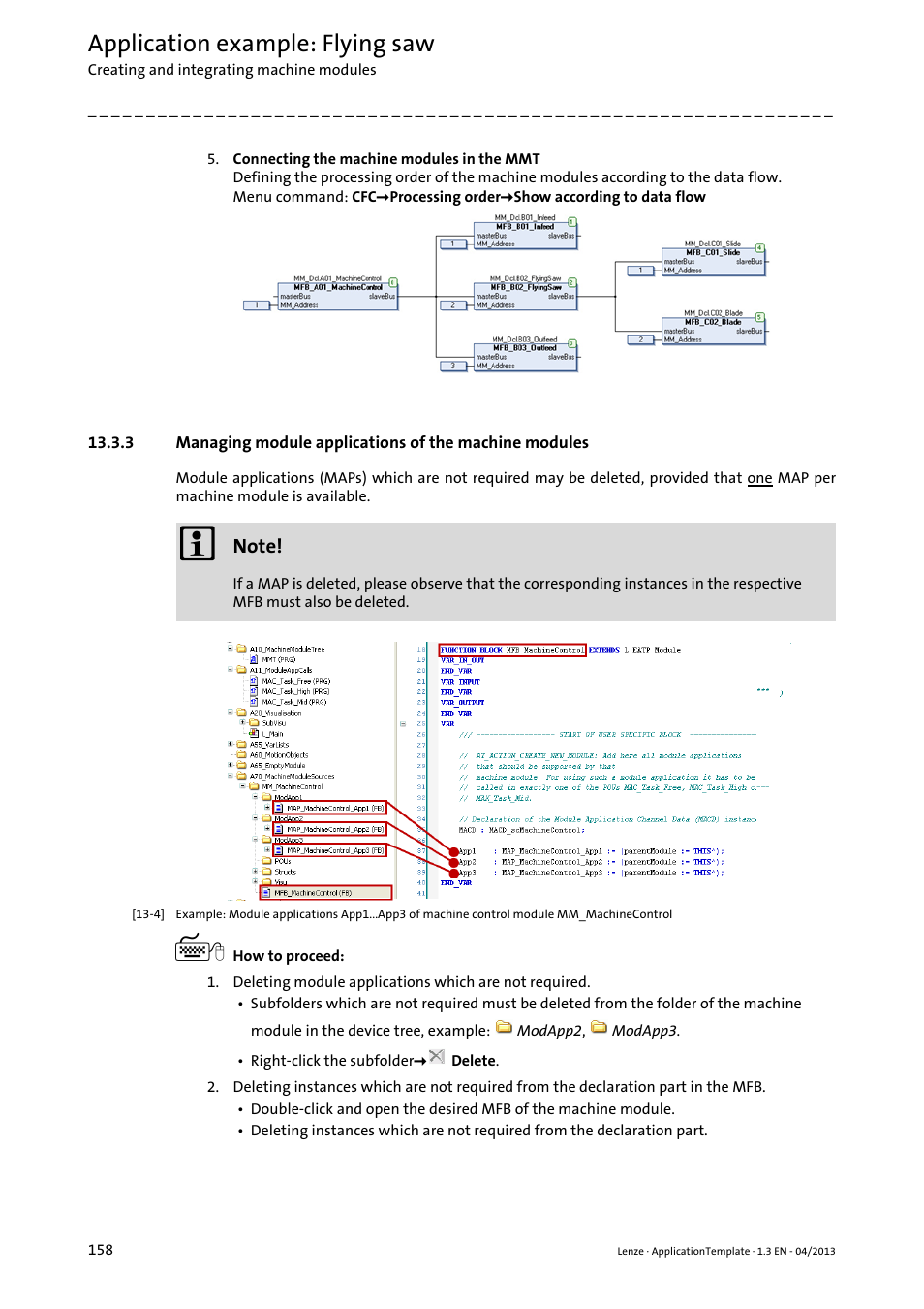 Application example: flying saw | Lenze PLC Designer ApplicationTemplate (PLC Designer R3-x) User Manual | Page 158 / 177