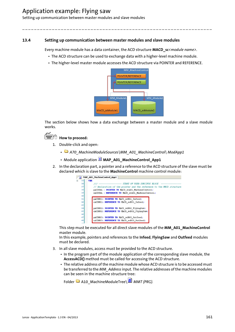 Application example: flying saw | Lenze PLC Designer ApplicationTemplate (PLC Designer R3-x) User Manual | Page 161 / 177