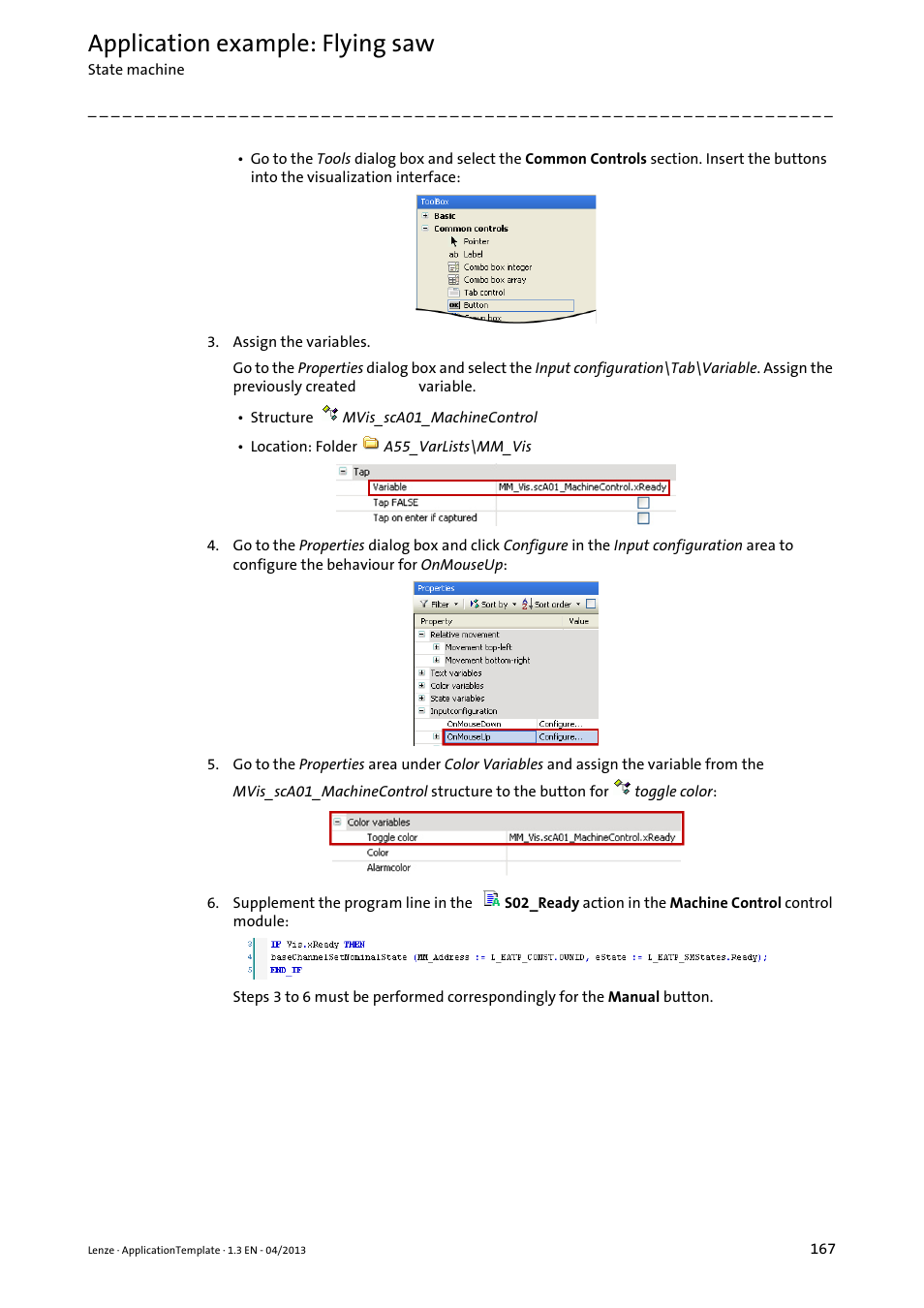 Application example: flying saw | Lenze PLC Designer ApplicationTemplate (PLC Designer R3-x) User Manual | Page 167 / 177