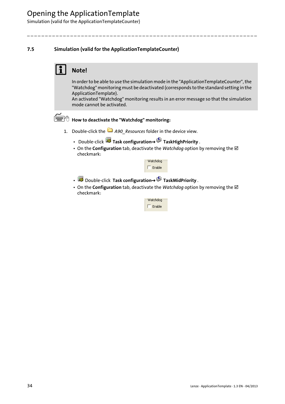 Opening the applicationtemplate | Lenze PLC Designer ApplicationTemplate (PLC Designer R3-x) User Manual | Page 34 / 177