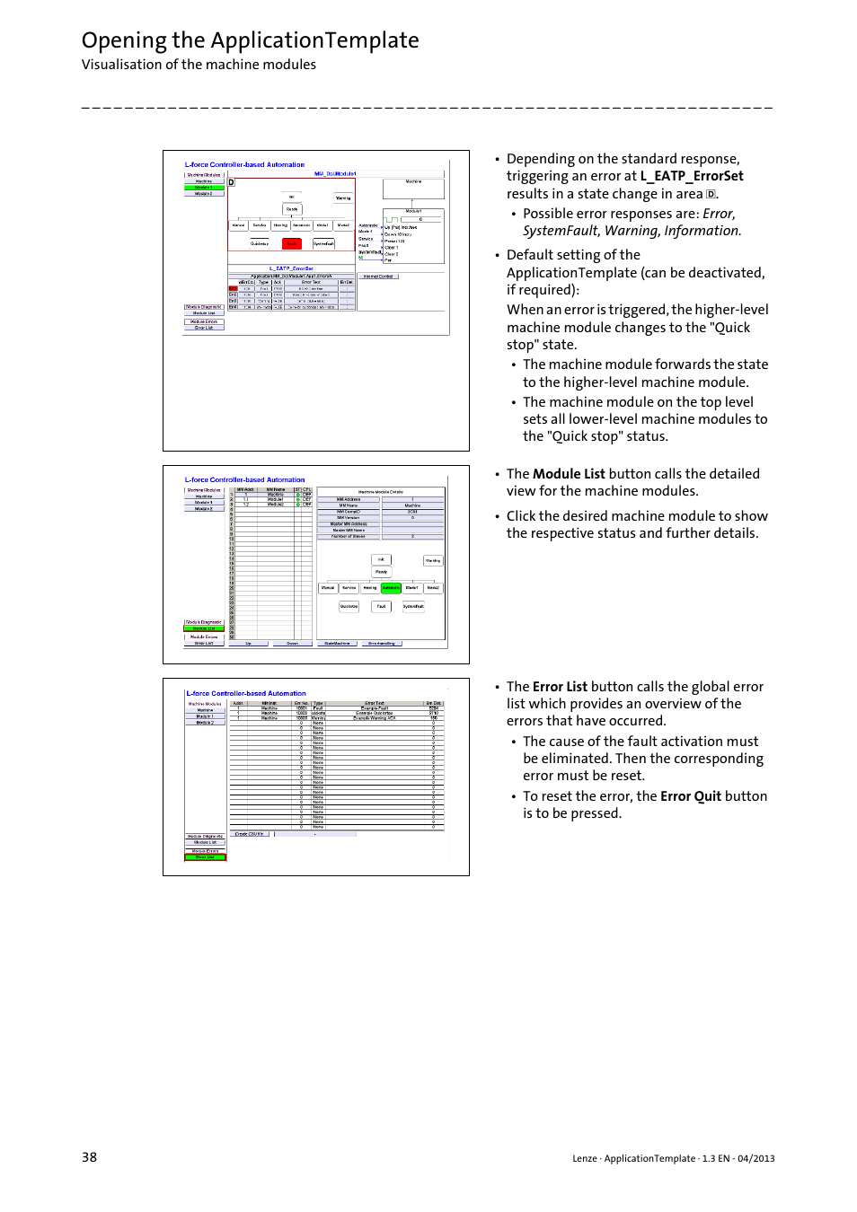 Opening the applicationtemplate | Lenze PLC Designer ApplicationTemplate (PLC Designer R3-x) User Manual | Page 38 / 177