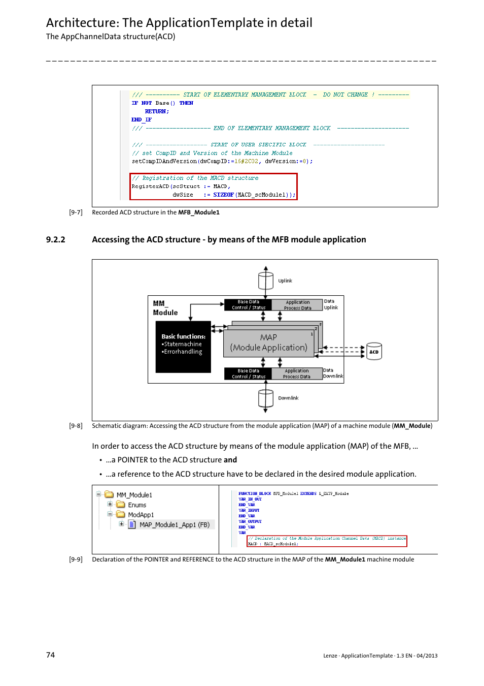 Architecture: the applicationtemplate in detail | Lenze PLC Designer ApplicationTemplate (PLC Designer R3-x) User Manual | Page 74 / 177