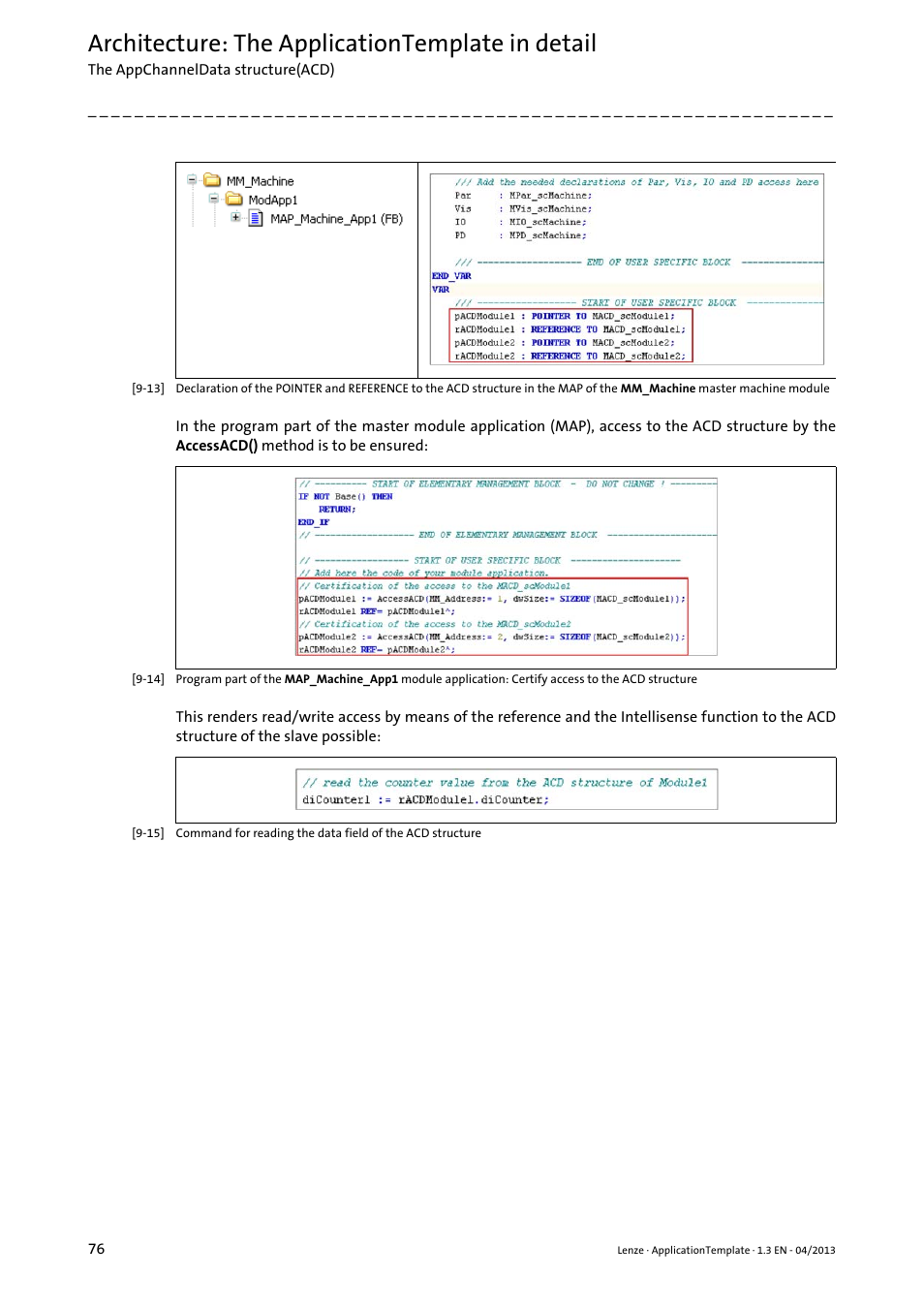 Architecture: the applicationtemplate in detail | Lenze PLC Designer ApplicationTemplate (PLC Designer R3-x) User Manual | Page 76 / 177