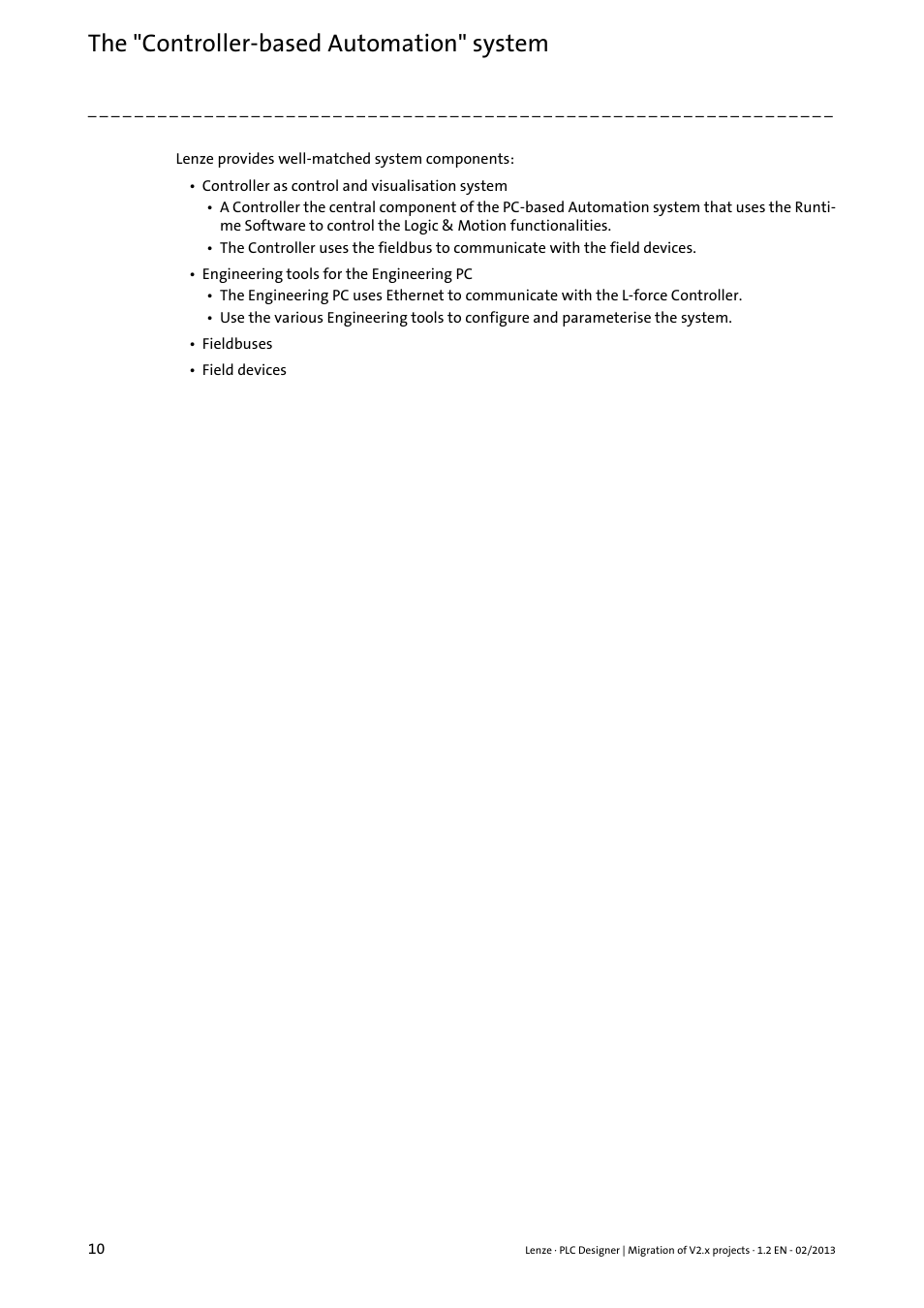 The "controller-based automation" system | Lenze PLC Designer Migration PLC Designer (R2-x)-PLC Designer (R3-x) User Manual | Page 10 / 30