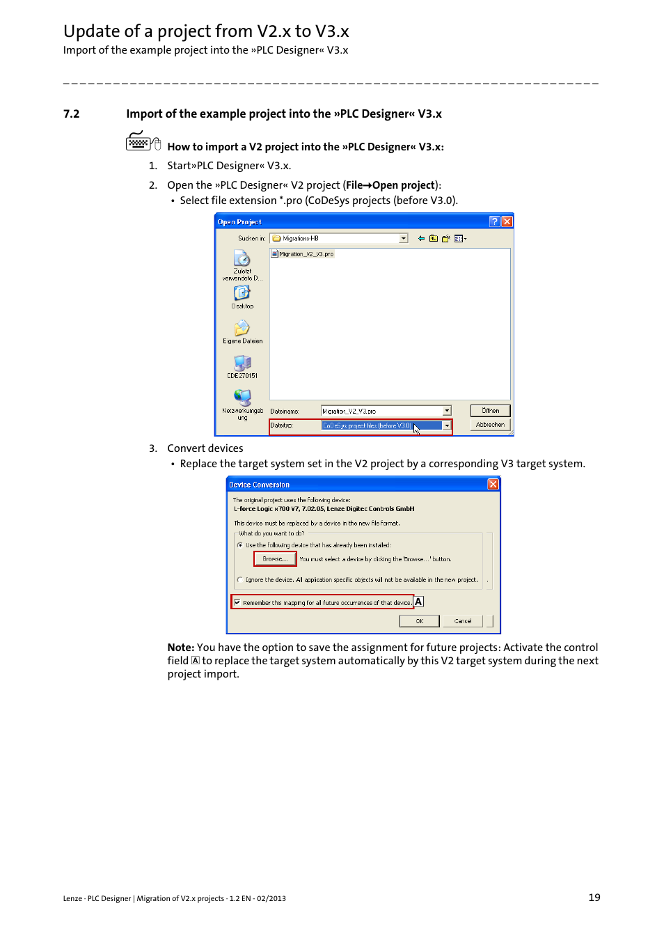 Update of a project from v2.x to v3.x | Lenze PLC Designer Migration PLC Designer (R2-x)-PLC Designer (R3-x) User Manual | Page 19 / 30