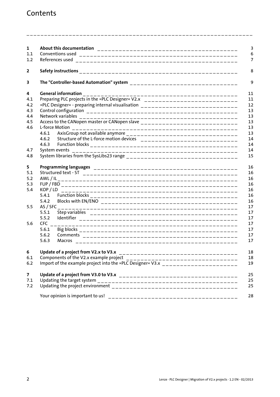 Lenze PLC Designer Migration PLC Designer (R2-x)-PLC Designer (R3-x) User Manual | Page 2 / 30