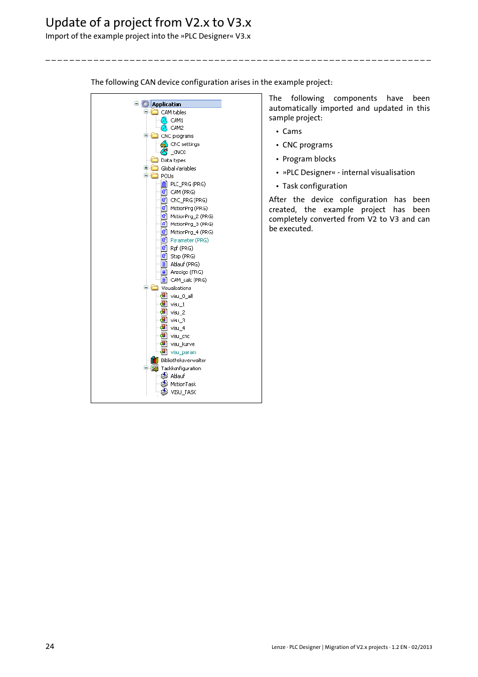 Update of a project from v2.x to v3.x | Lenze PLC Designer Migration PLC Designer (R2-x)-PLC Designer (R3-x) User Manual | Page 24 / 30