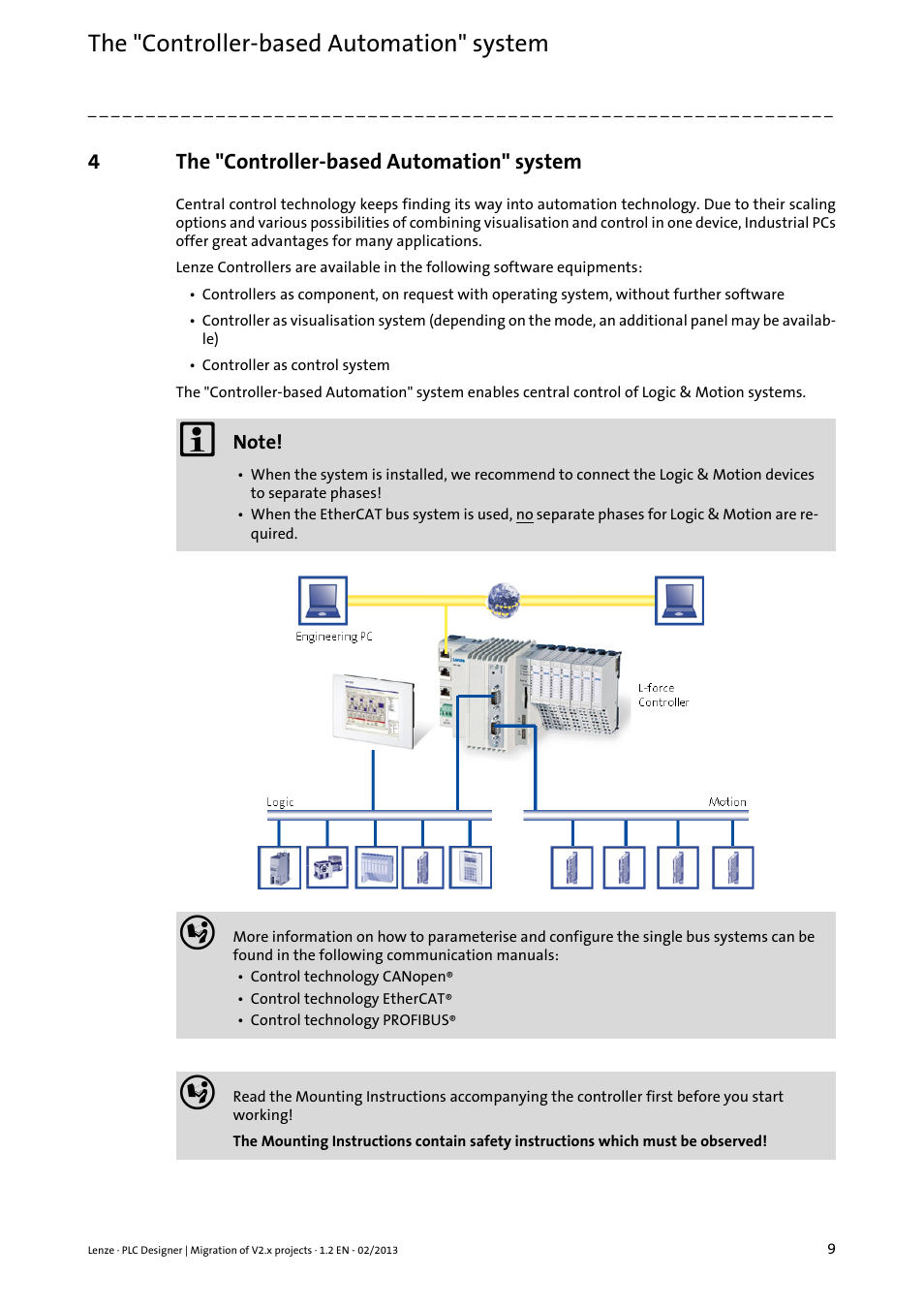4 the "controller-based automation" system, The "controller-based automation" system, 4the "controller-based automation" system | Lenze PLC Designer Migration PLC Designer (R2-x)-PLC Designer (R3-x) User Manual | Page 9 / 30