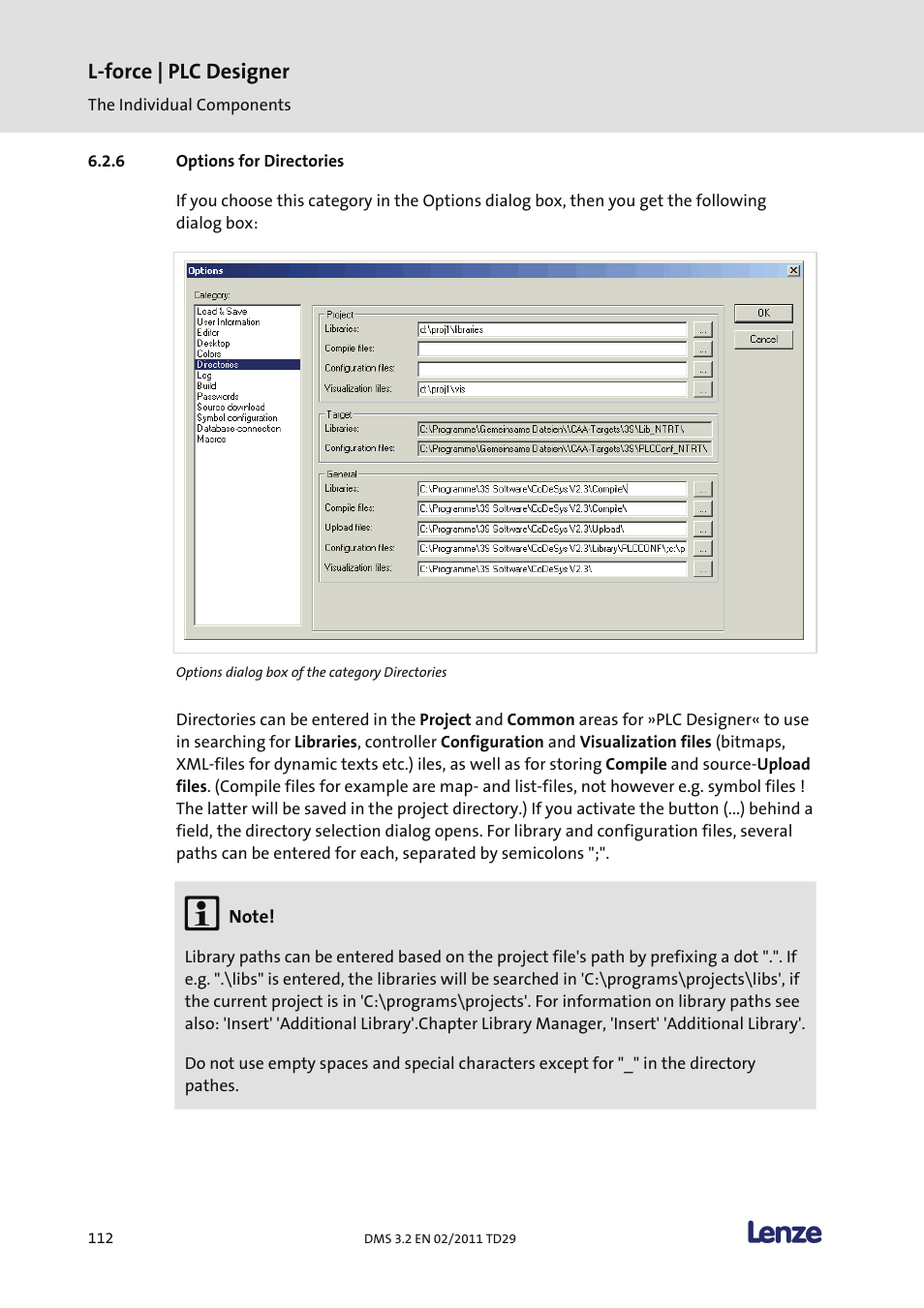 Options for directories, L-force | plc designer | Lenze PLC Designer PLC Designer (R2-x) User Manual | Page 114 / 844