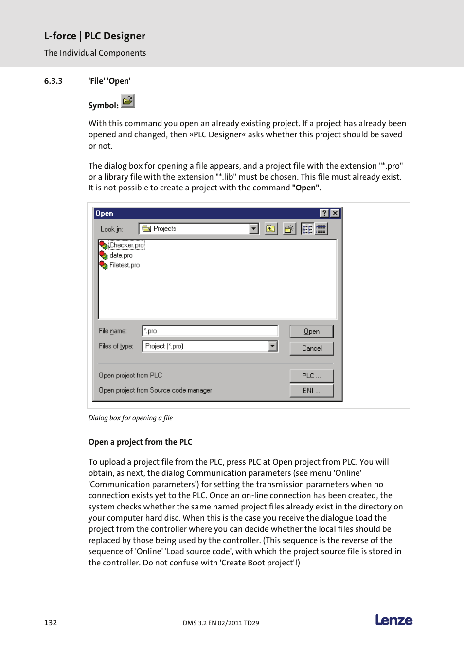 File' 'open, L-force | plc designer | Lenze PLC Designer PLC Designer (R2-x) User Manual | Page 134 / 844