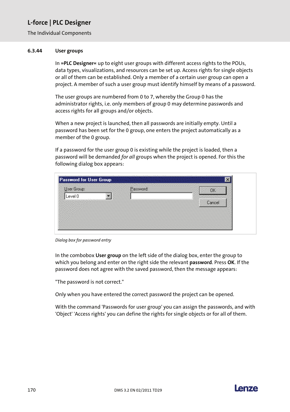 User groups, L-force | plc designer | Lenze PLC Designer PLC Designer (R2-x) User Manual | Page 172 / 844