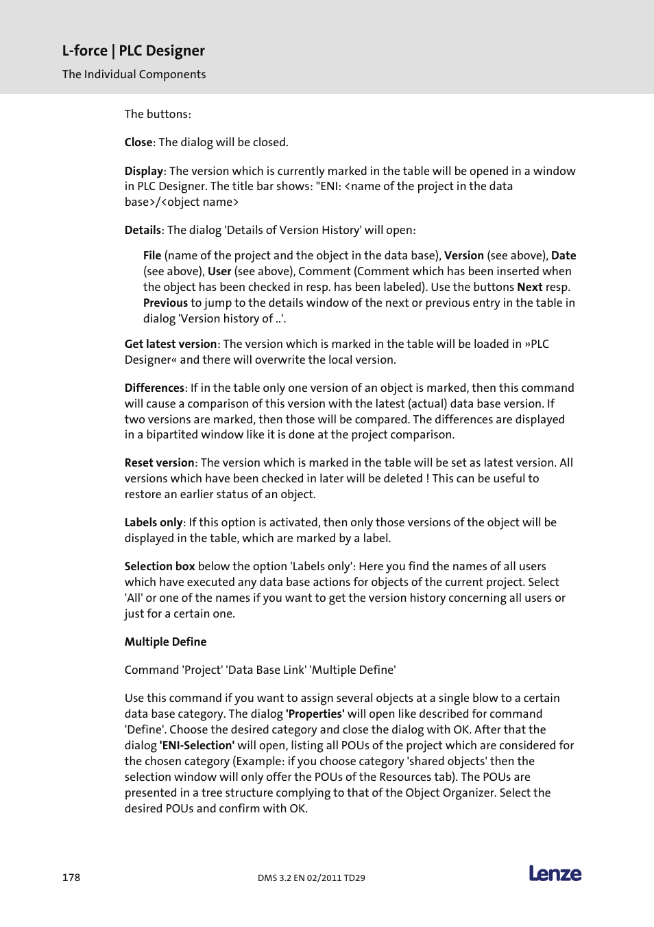 Multiple define, L-force | plc designer | Lenze PLC Designer PLC Designer (R2-x) User Manual | Page 180 / 844