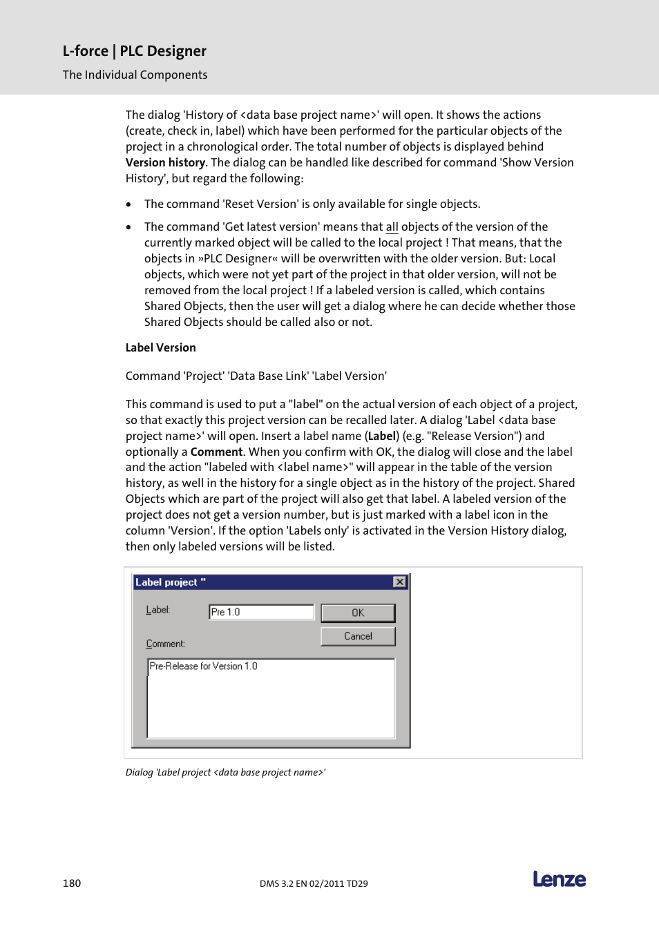 Label version, L-force | plc designer | Lenze PLC Designer PLC Designer (R2-x) User Manual | Page 182 / 844