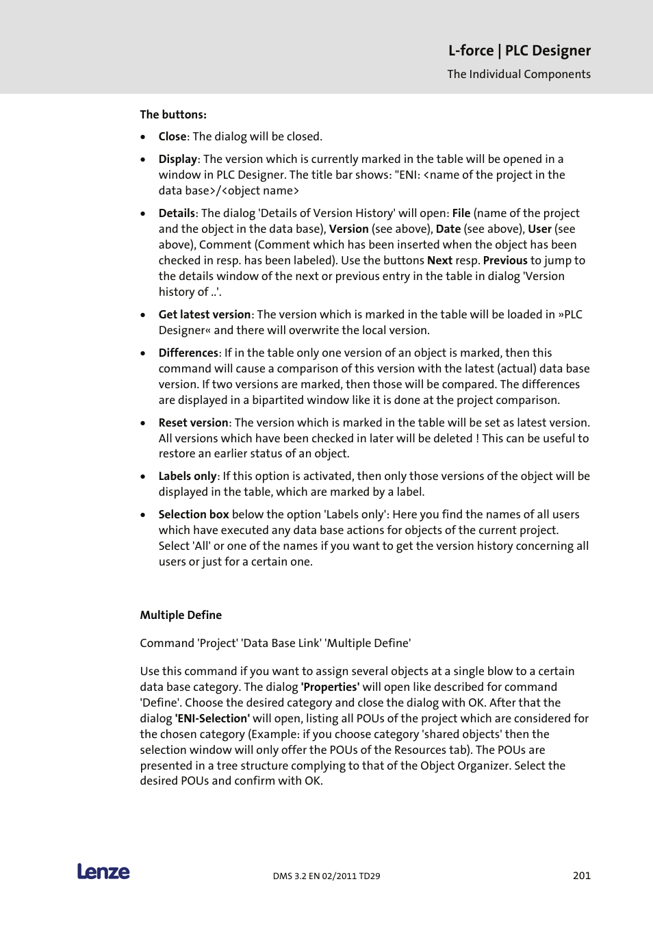 Multiple define, L-force | plc designer | Lenze PLC Designer PLC Designer (R2-x) User Manual | Page 203 / 844