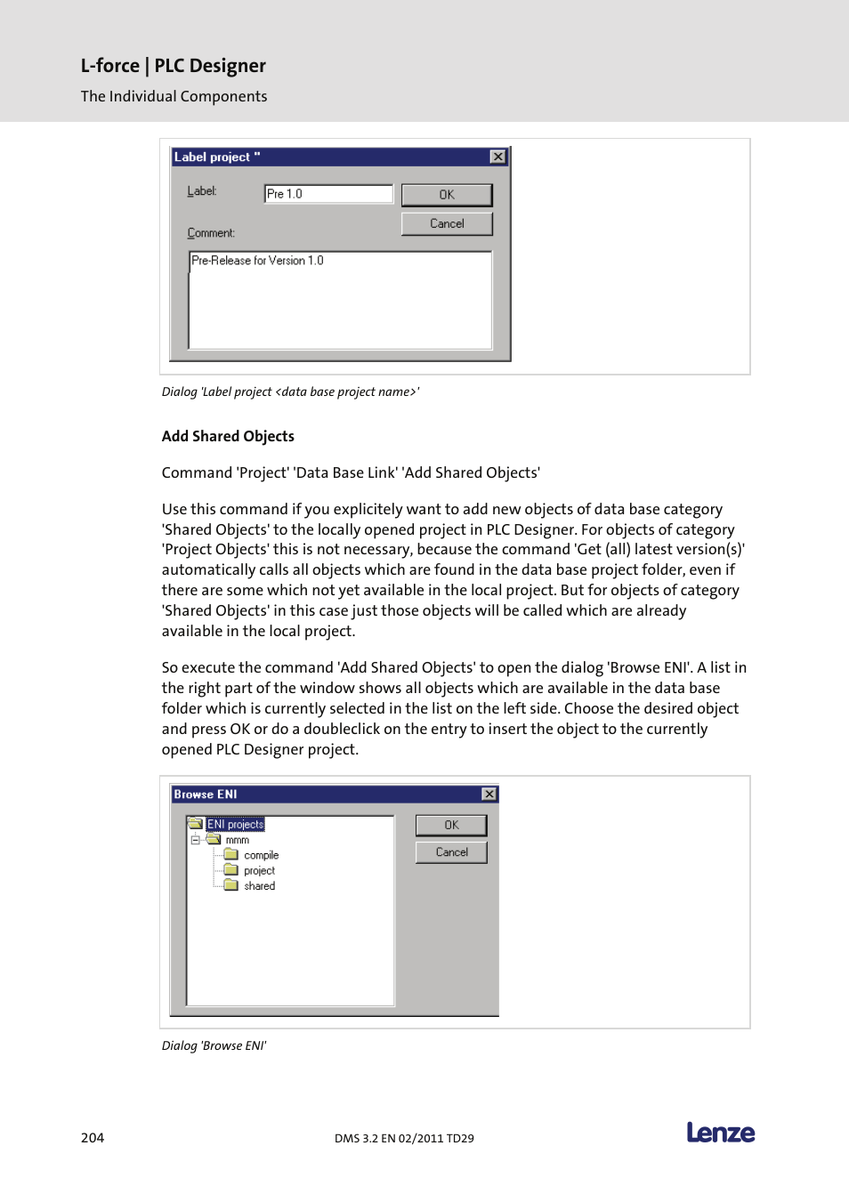 Add shared objects, L-force | plc designer | Lenze PLC Designer PLC Designer (R2-x) User Manual | Page 206 / 844