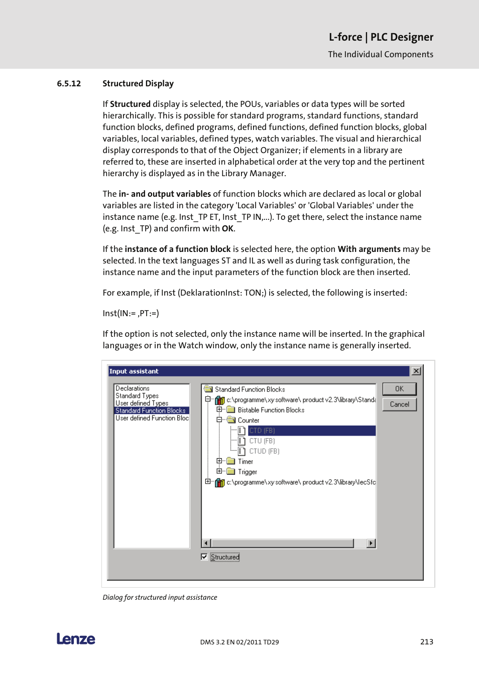 Structured display, L-force | plc designer | Lenze PLC Designer PLC Designer (R2-x) User Manual | Page 215 / 844