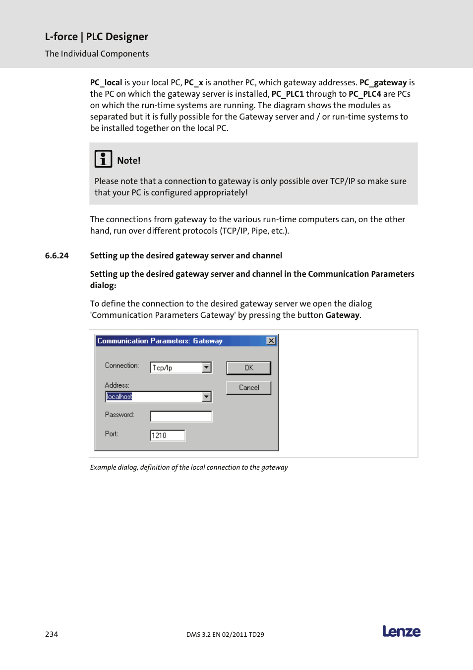 Setting up the desired gateway server and channel, L-force | plc designer | Lenze PLC Designer PLC Designer (R2-x) User Manual | Page 236 / 844