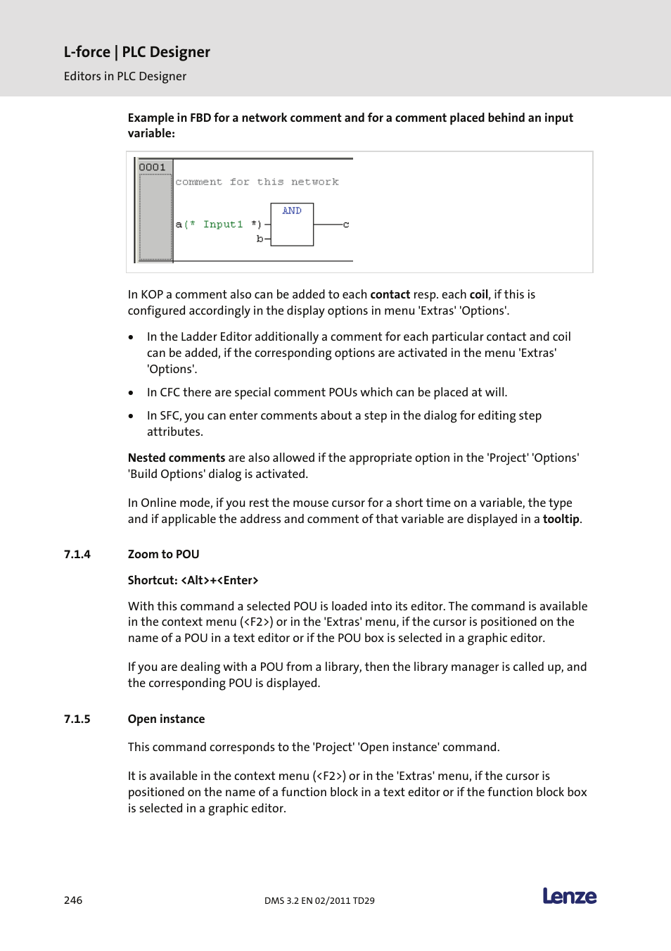 Zoom to pou, Open instance, L-force | plc designer | Lenze PLC Designer PLC Designer (R2-x) User Manual | Page 248 / 844