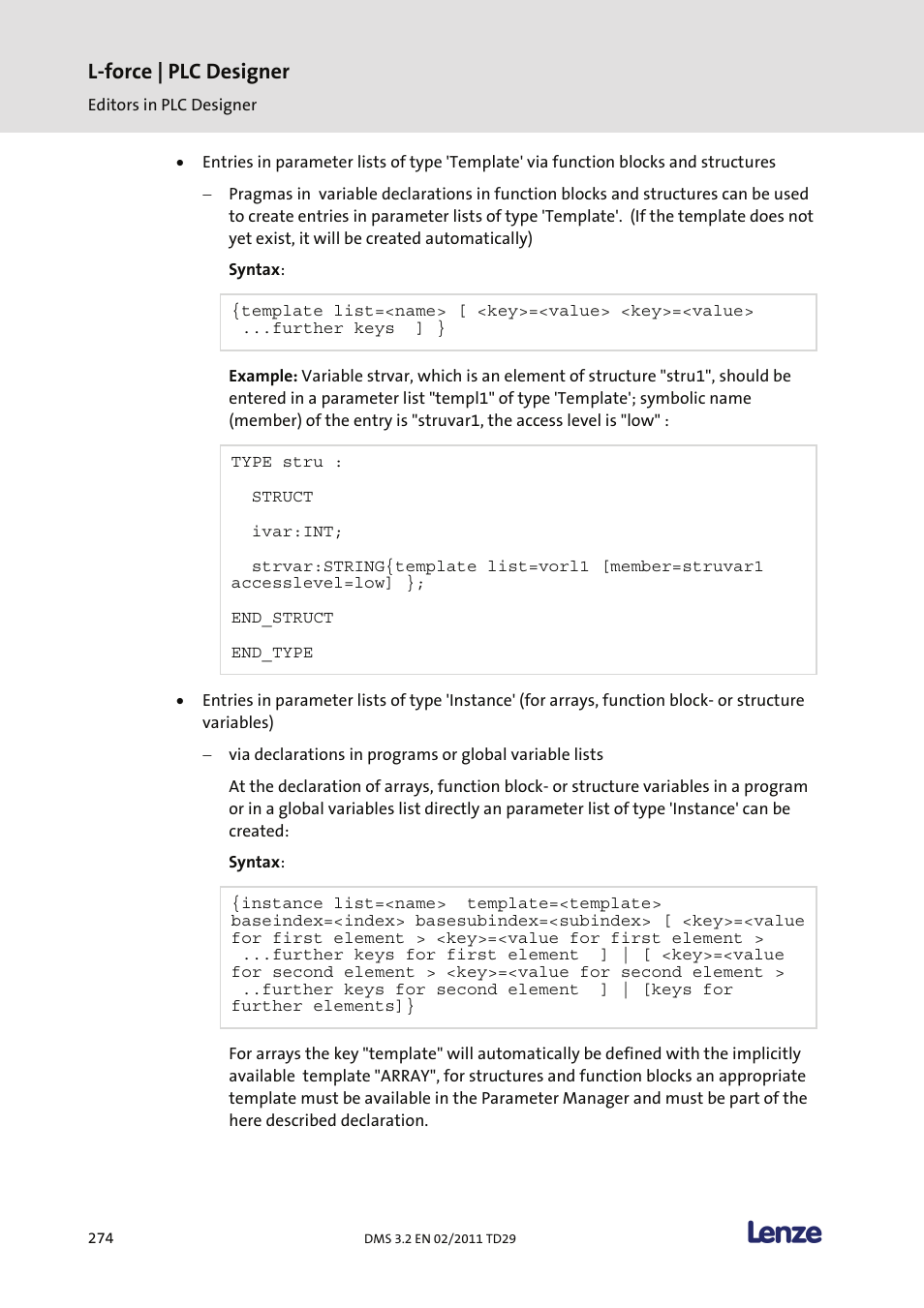 L-force | plc designer | Lenze PLC Designer PLC Designer (R2-x) User Manual | Page 276 / 844