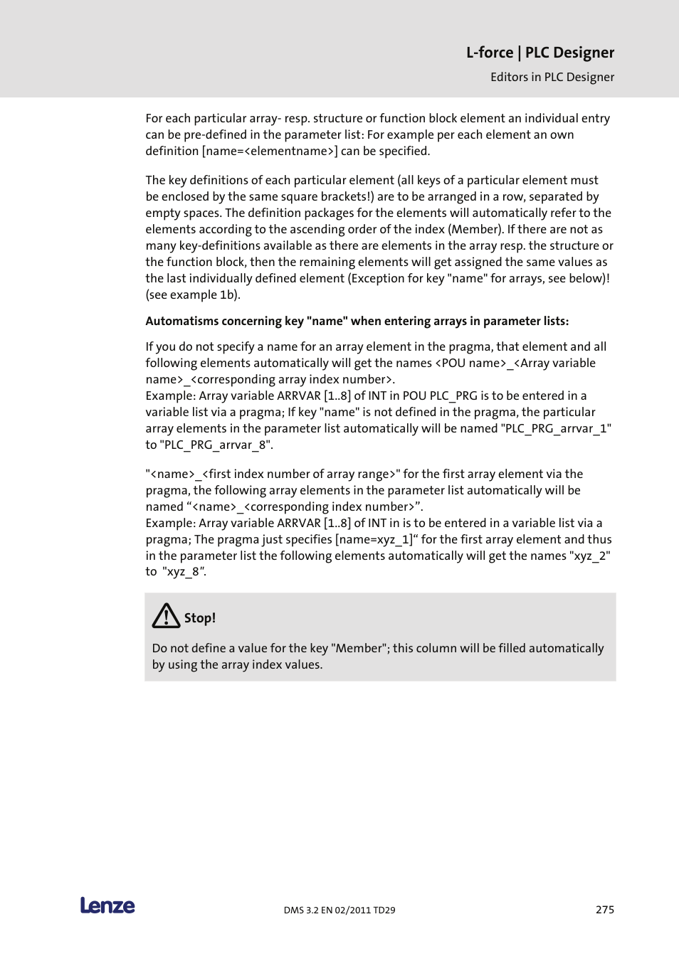 L-force | plc designer | Lenze PLC Designer PLC Designer (R2-x) User Manual | Page 277 / 844