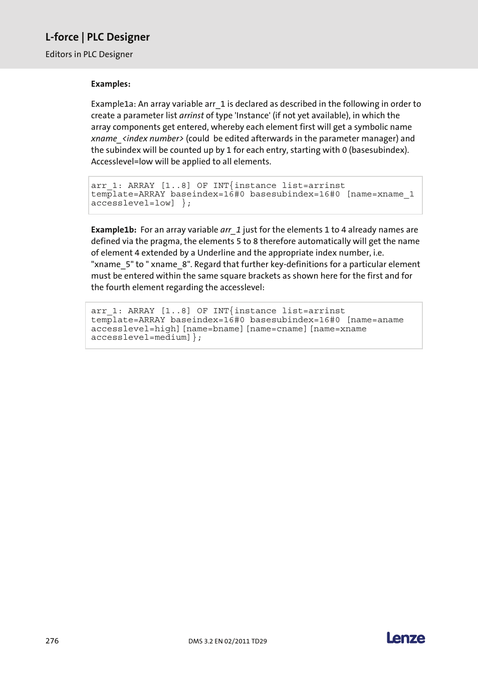 L-force | plc designer | Lenze PLC Designer PLC Designer (R2-x) User Manual | Page 278 / 844