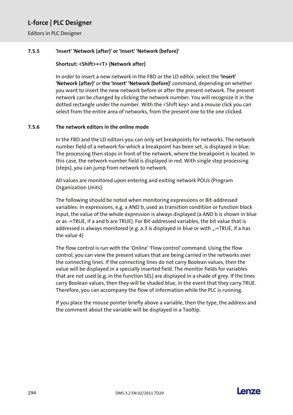 The network editors in the online mode, L-force | plc designer | Lenze PLC Designer PLC Designer (R2-x) User Manual | Page 296 / 844