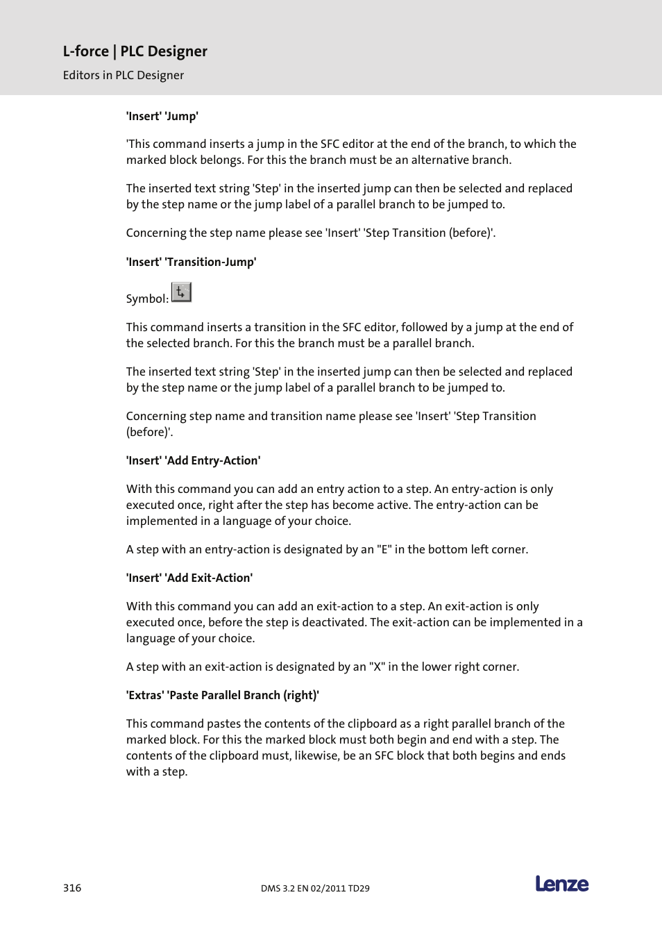 L-force | plc designer | Lenze PLC Designer PLC Designer (R2-x) User Manual | Page 318 / 844