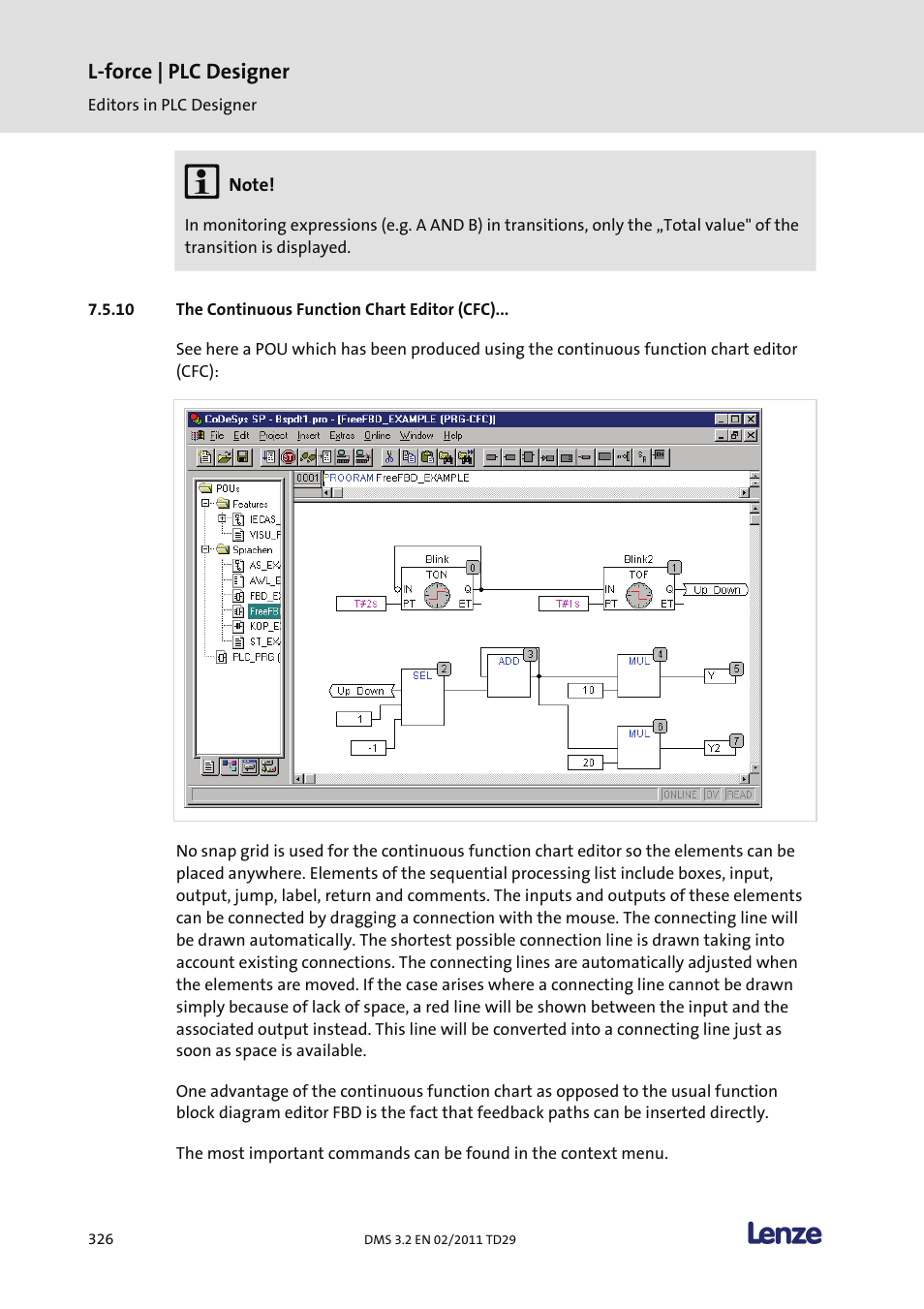 The continuous function chart editor (cfc), L-force | plc designer | Lenze PLC Designer PLC Designer (R2-x) User Manual | Page 328 / 844