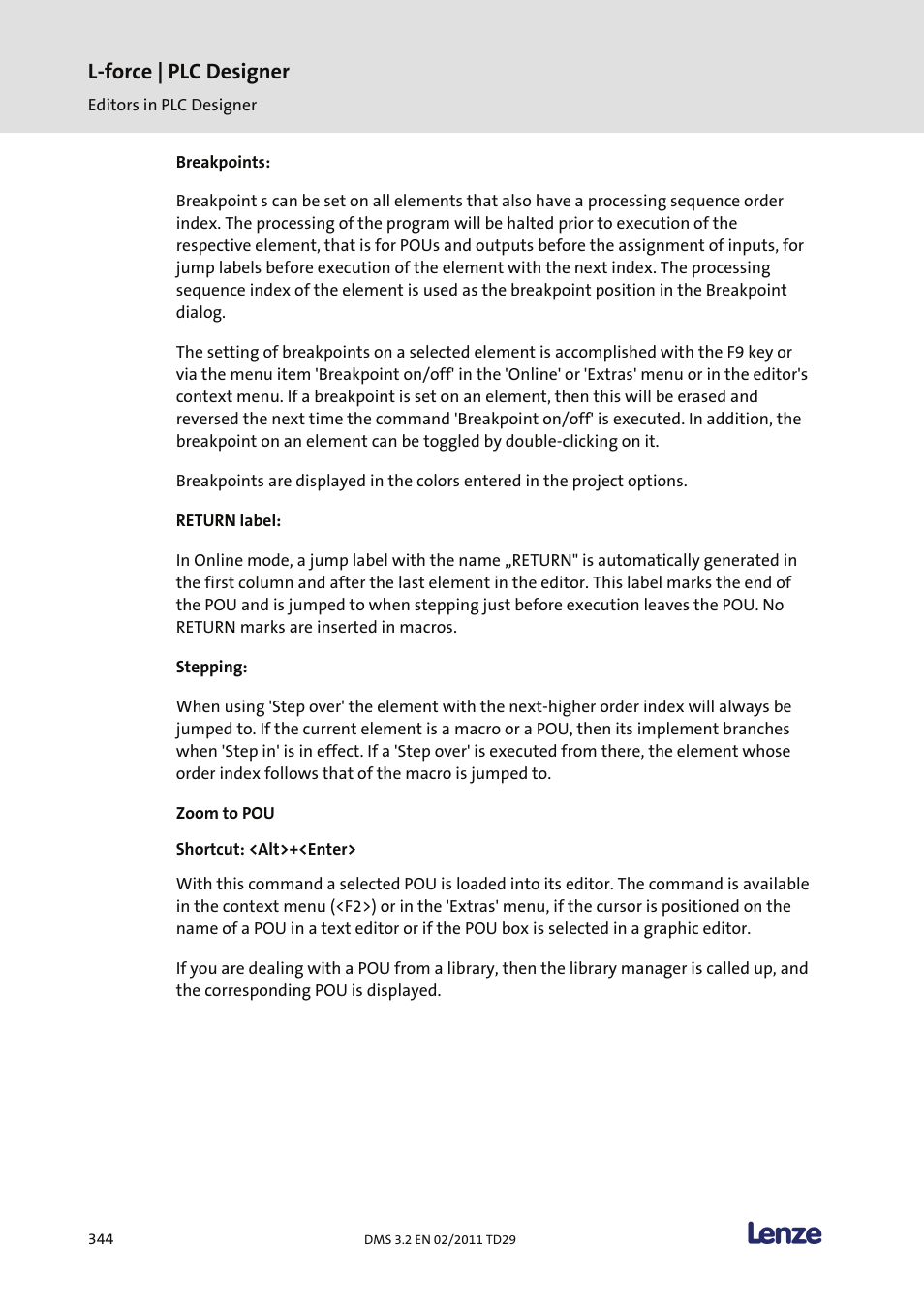 L-force | plc designer | Lenze PLC Designer PLC Designer (R2-x) User Manual | Page 346 / 844