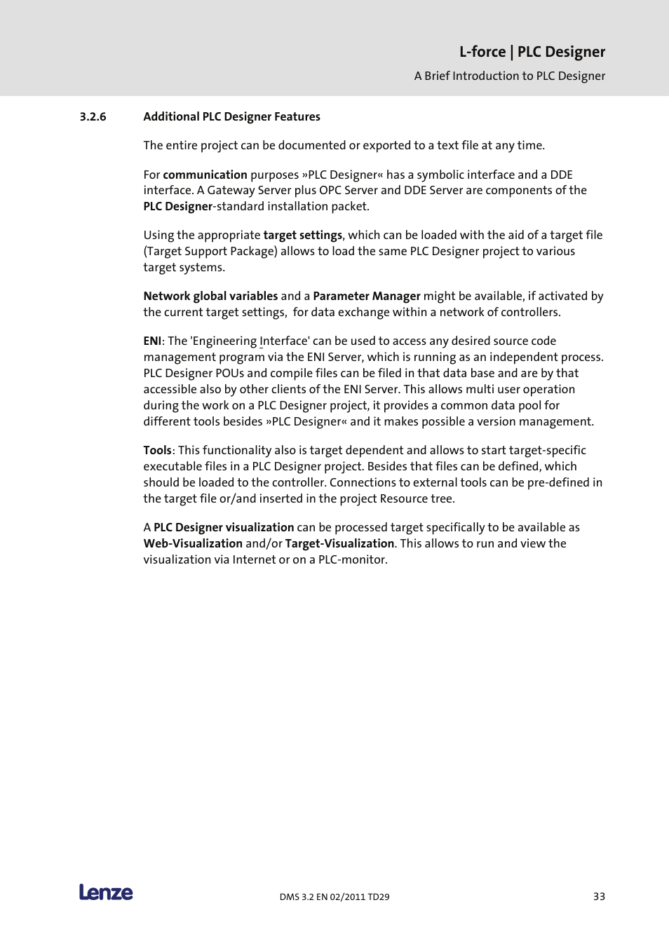 Additional plc designer features, L-force | plc designer | Lenze PLC Designer PLC Designer (R2-x) User Manual | Page 35 / 844