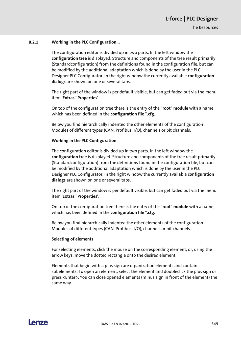 Working in the plc configuration, L-force | plc designer | Lenze PLC Designer PLC Designer (R2-x) User Manual | Page 351 / 844