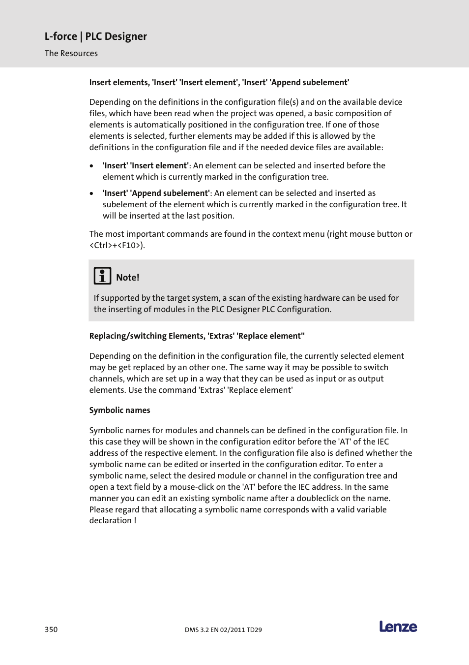L-force | plc designer | Lenze PLC Designer PLC Designer (R2-x) User Manual | Page 352 / 844