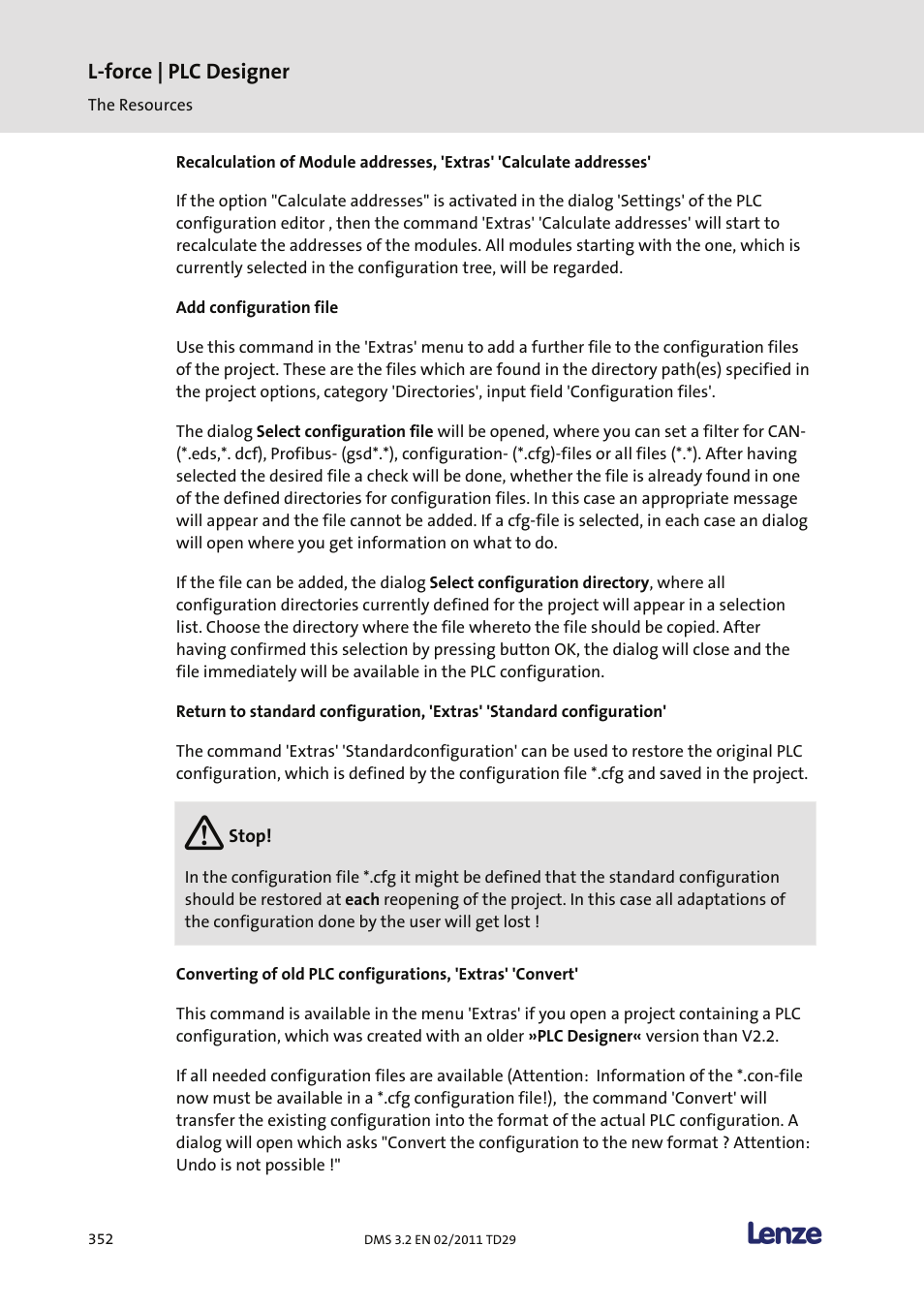 L-force | plc designer | Lenze PLC Designer PLC Designer (R2-x) User Manual | Page 354 / 844