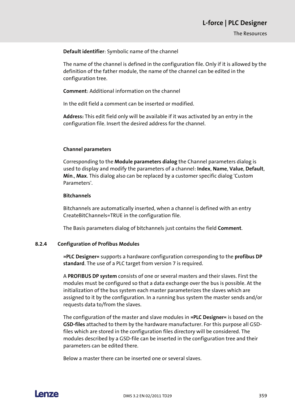 Configuration of profibus modules, L-force | plc designer | Lenze PLC Designer PLC Designer (R2-x) User Manual | Page 361 / 844