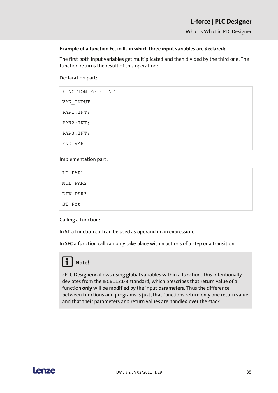 L-force | plc designer | Lenze PLC Designer PLC Designer (R2-x) User Manual | Page 37 / 844