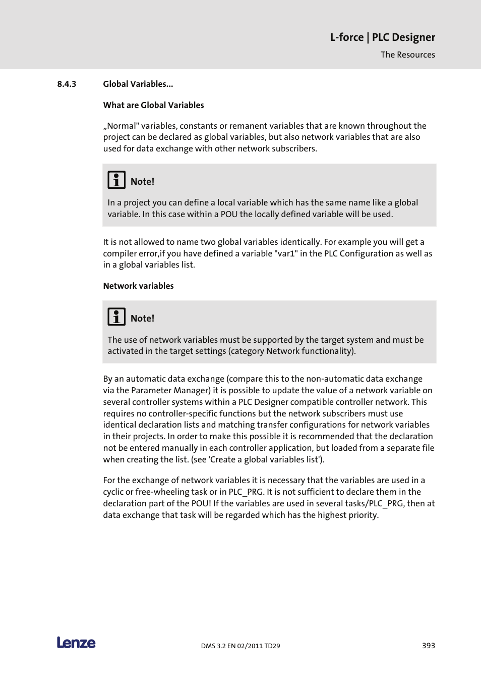 Global variables | Lenze PLC Designer PLC Designer (R2-x) User Manual | Page 395 / 844