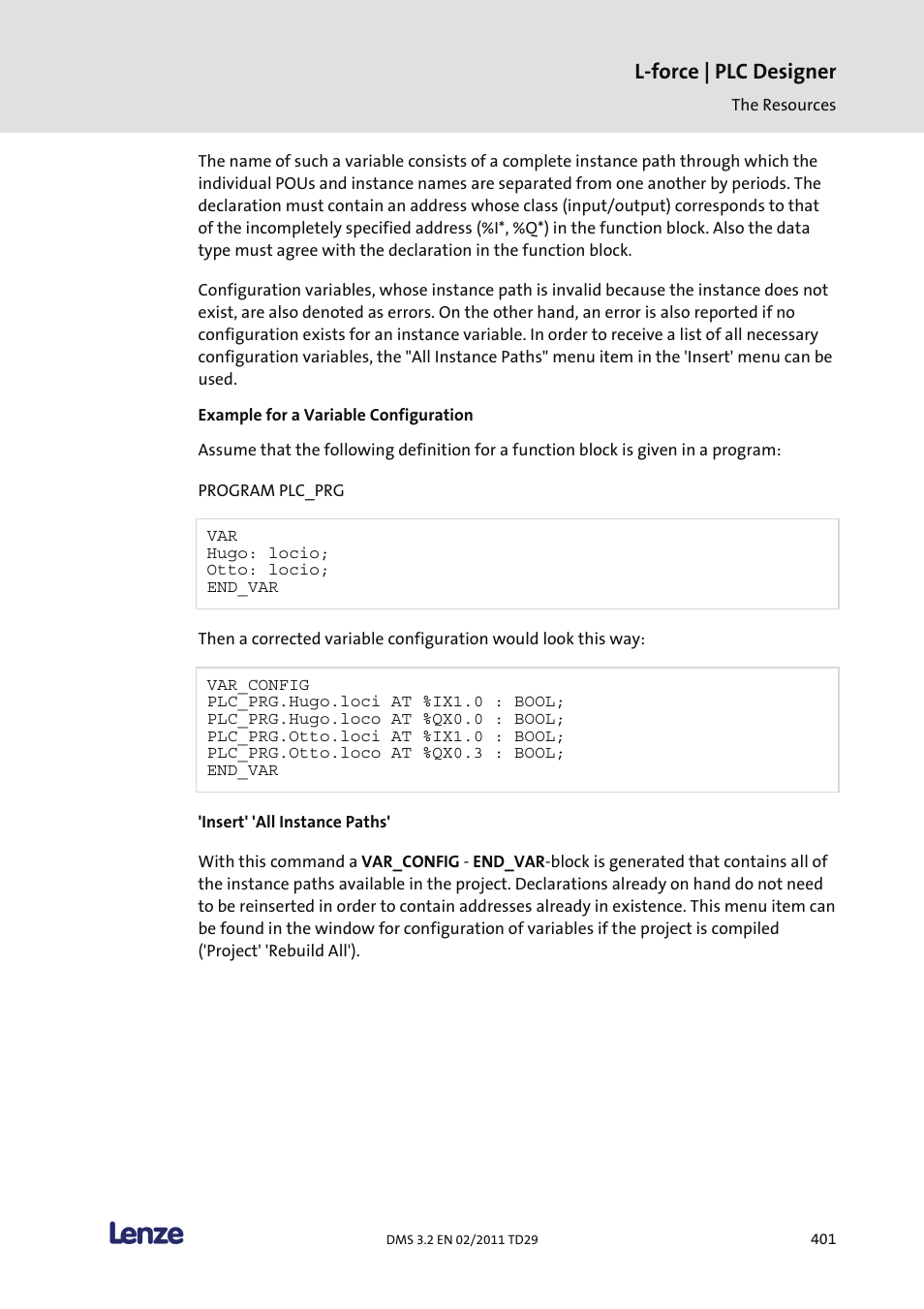 L-force | plc designer | Lenze PLC Designer PLC Designer (R2-x) User Manual | Page 403 / 844