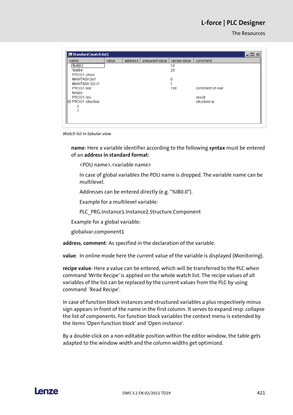 L-force | plc designer | Lenze PLC Designer PLC Designer (R2-x) User Manual | Page 423 / 844