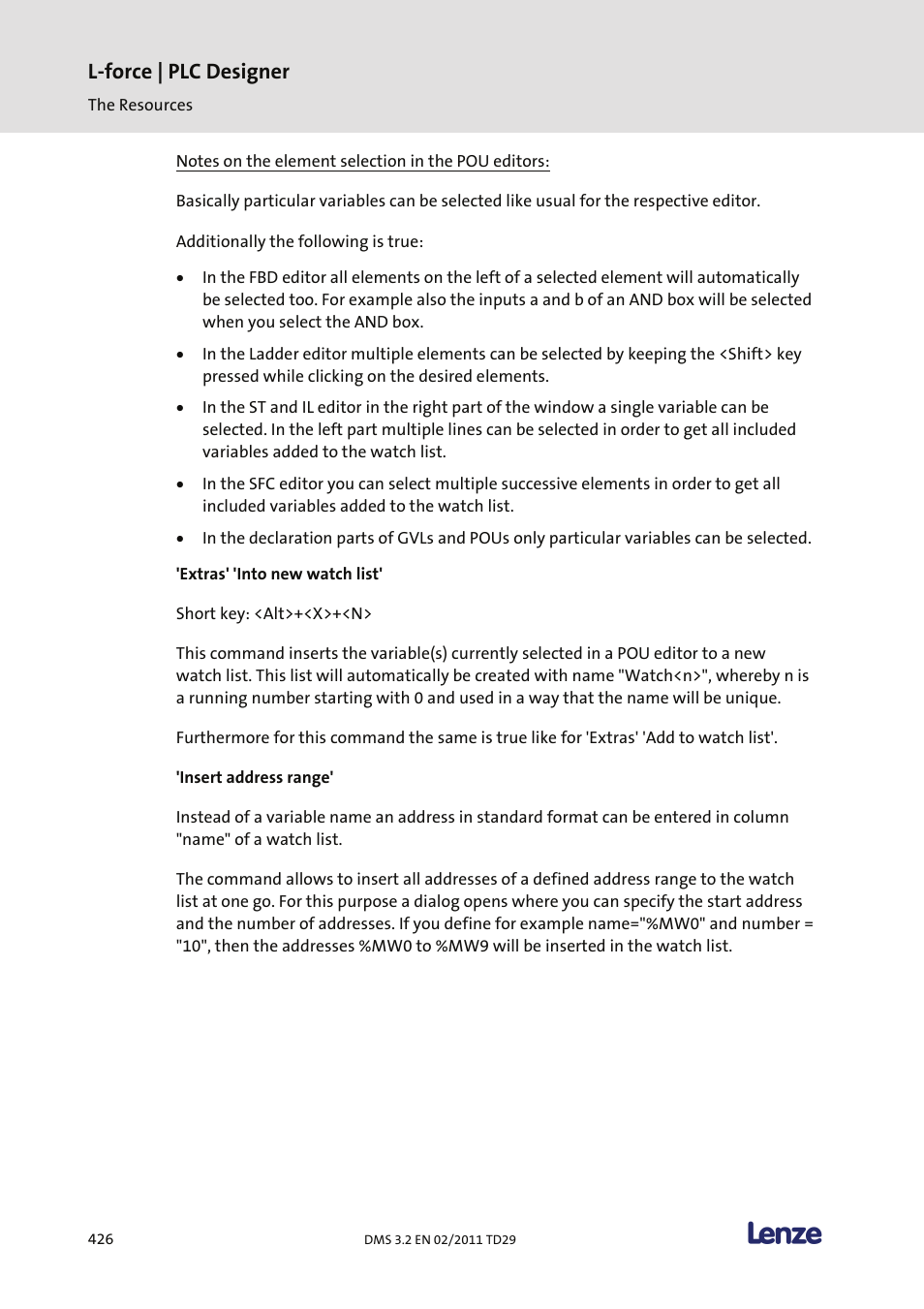 L-force | plc designer | Lenze PLC Designer PLC Designer (R2-x) User Manual | Page 428 / 844