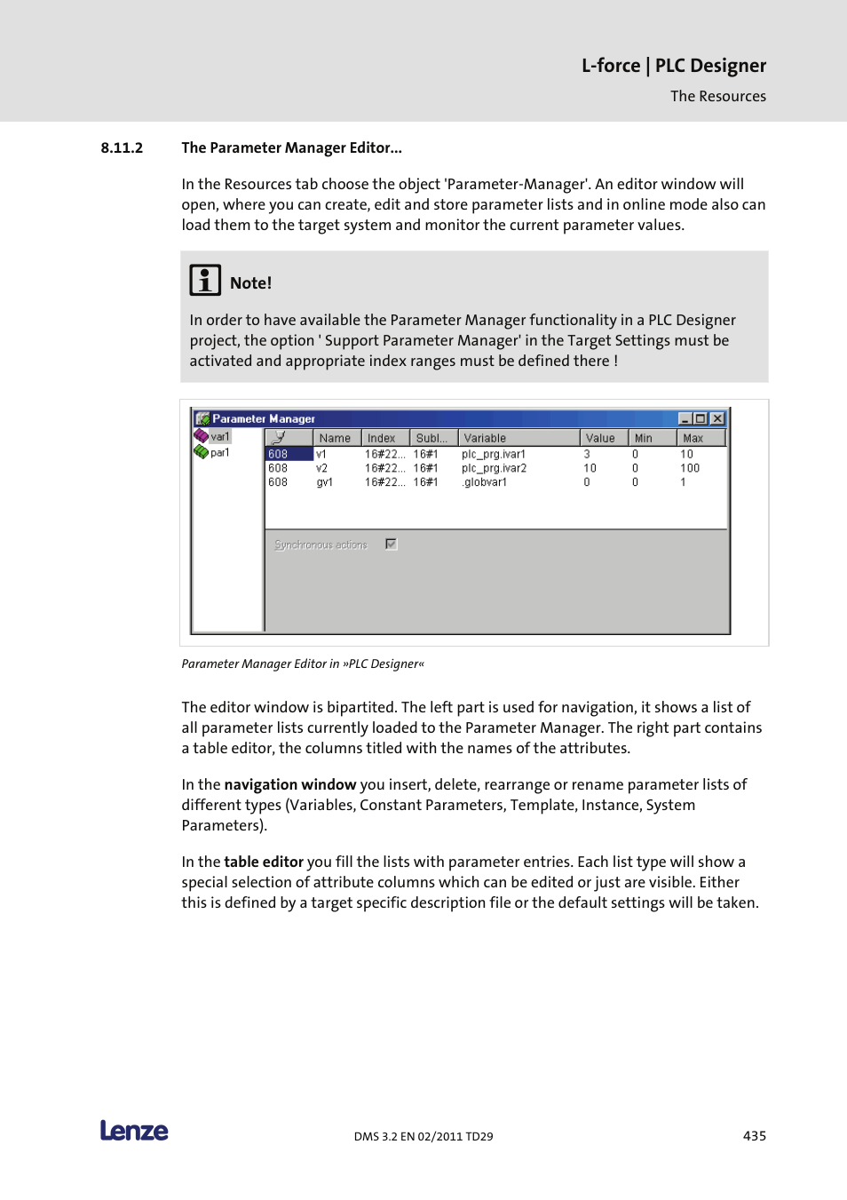 The parameter manager editor, L-force | plc designer | Lenze PLC Designer PLC Designer (R2-x) User Manual | Page 437 / 844