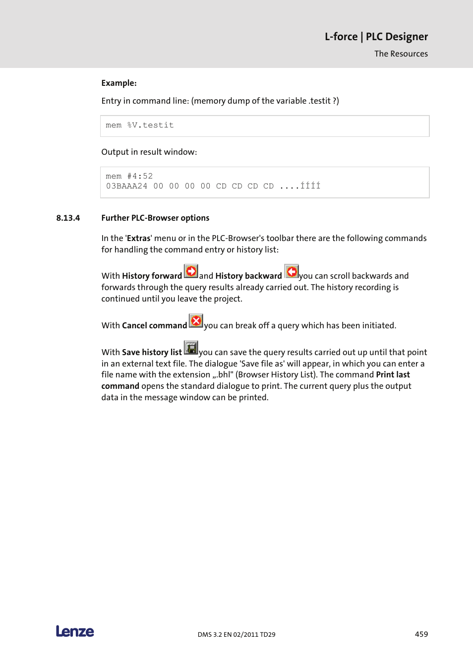 Further plc-browser options, L-force | plc designer | Lenze PLC Designer PLC Designer (R2-x) User Manual | Page 461 / 844