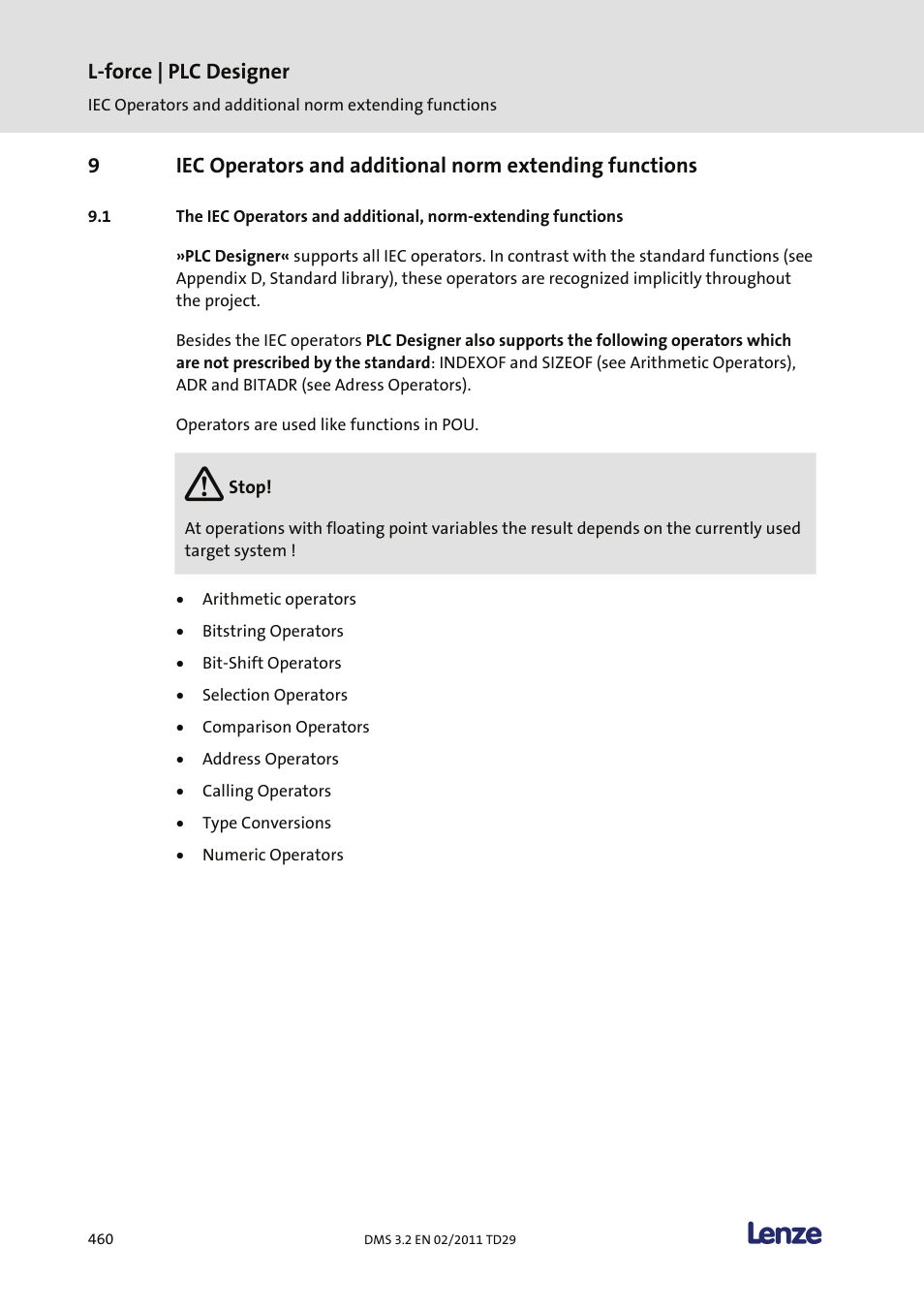 L-force | plc designer | Lenze PLC Designer PLC Designer (R2-x) User Manual | Page 462 / 844