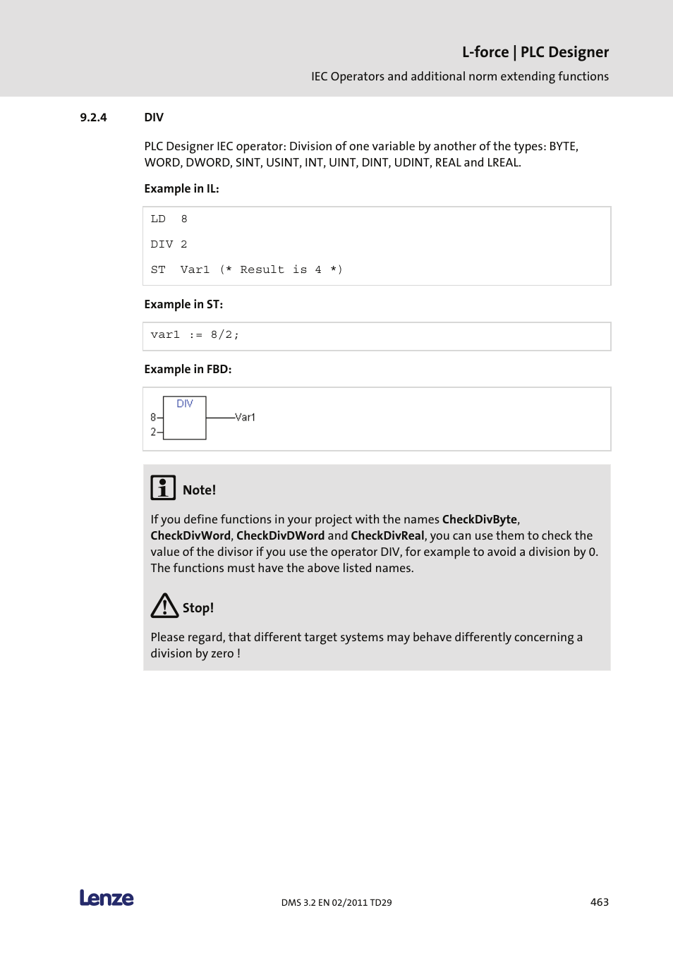 Lenze PLC Designer PLC Designer (R2-x) User Manual | Page 465 / 844
