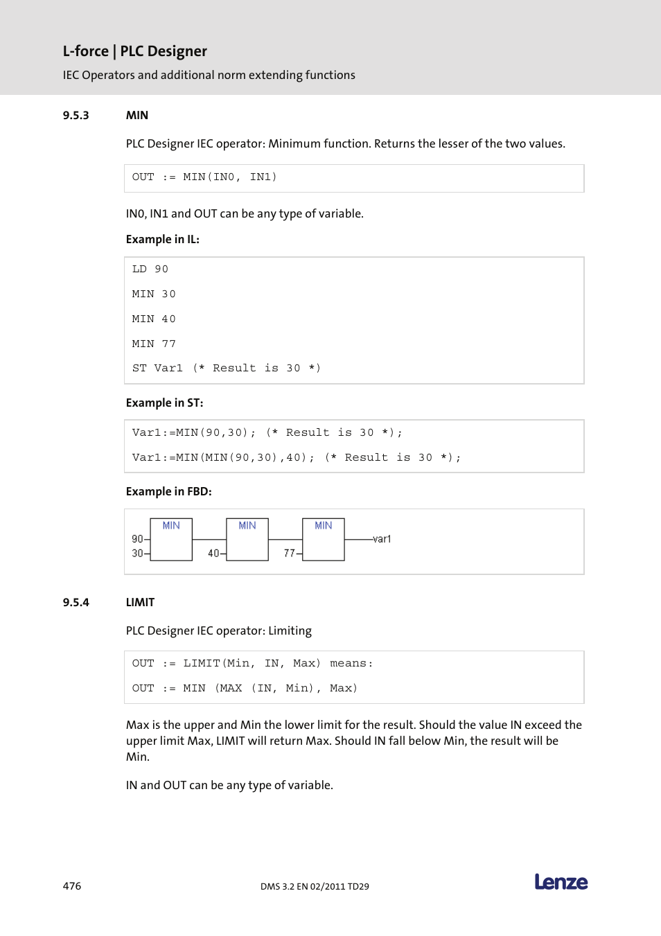 Limit, L-force | plc designer | Lenze PLC Designer PLC Designer (R2-x) User Manual | Page 478 / 844