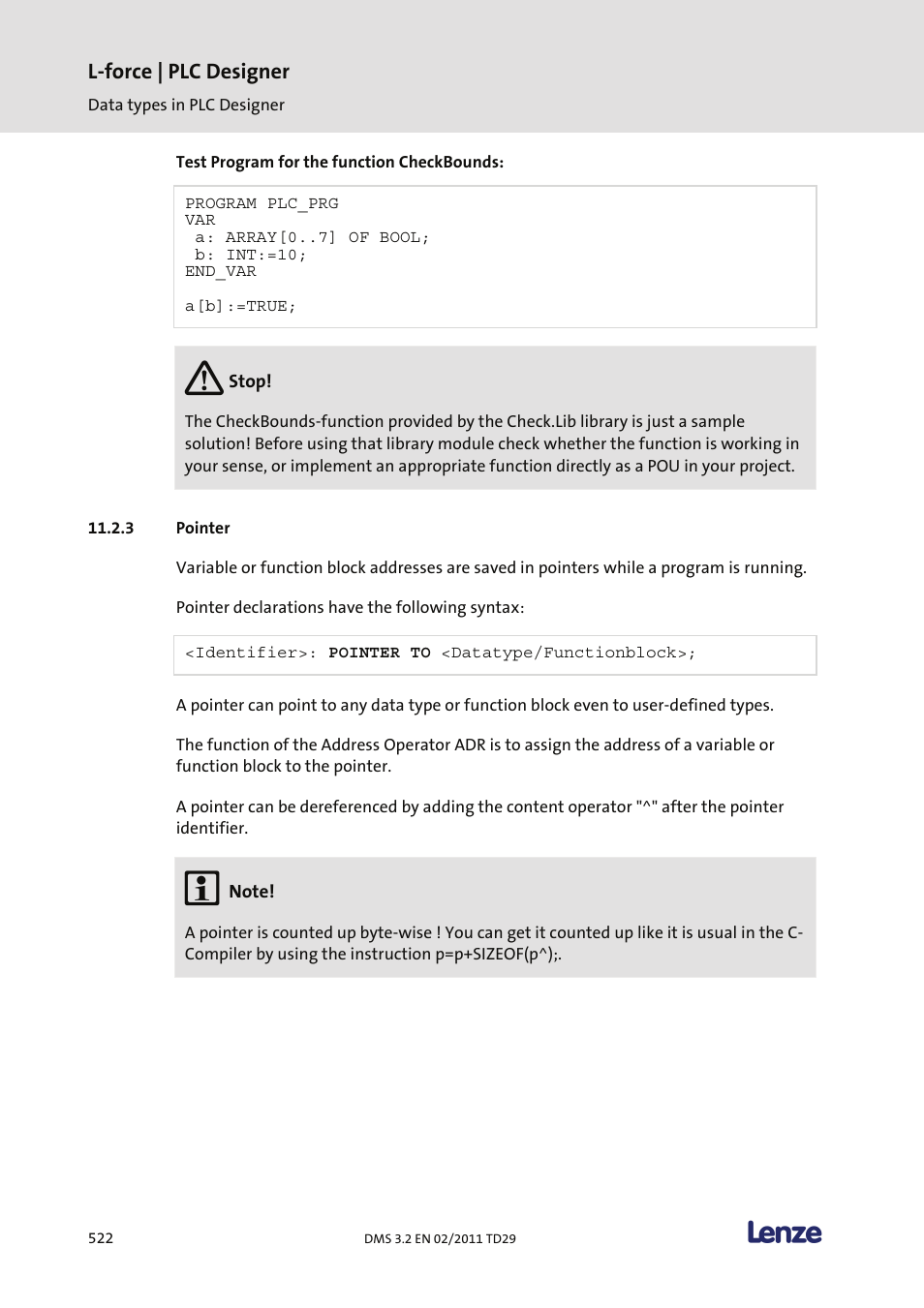 Pointer, L-force | plc designer | Lenze PLC Designer PLC Designer (R2-x) User Manual | Page 524 / 844