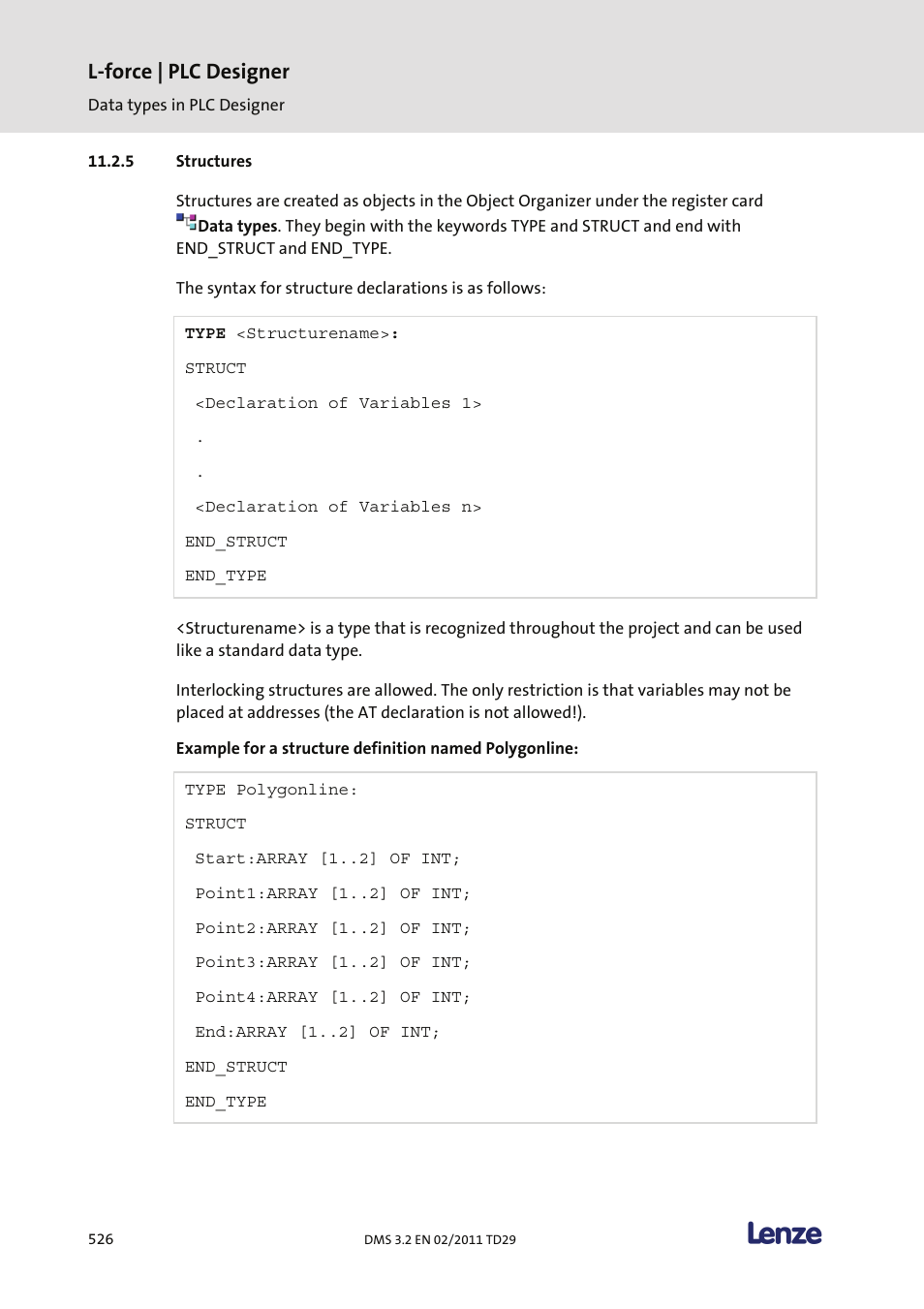 Structures, L-force | plc designer | Lenze PLC Designer PLC Designer (R2-x) User Manual | Page 528 / 844