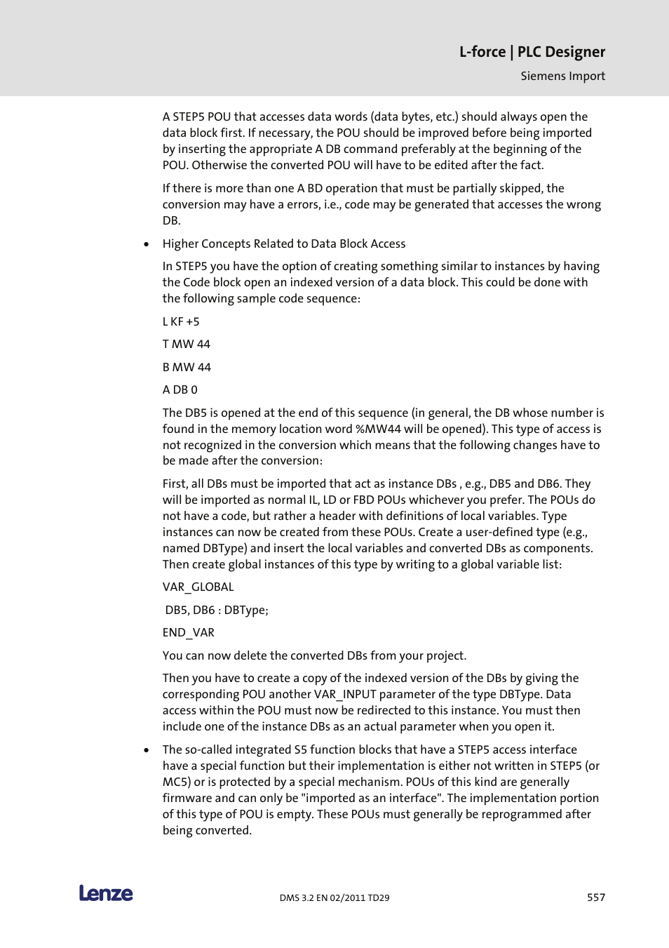 L-force | plc designer | Lenze PLC Designer PLC Designer (R2-x) User Manual | Page 559 / 844