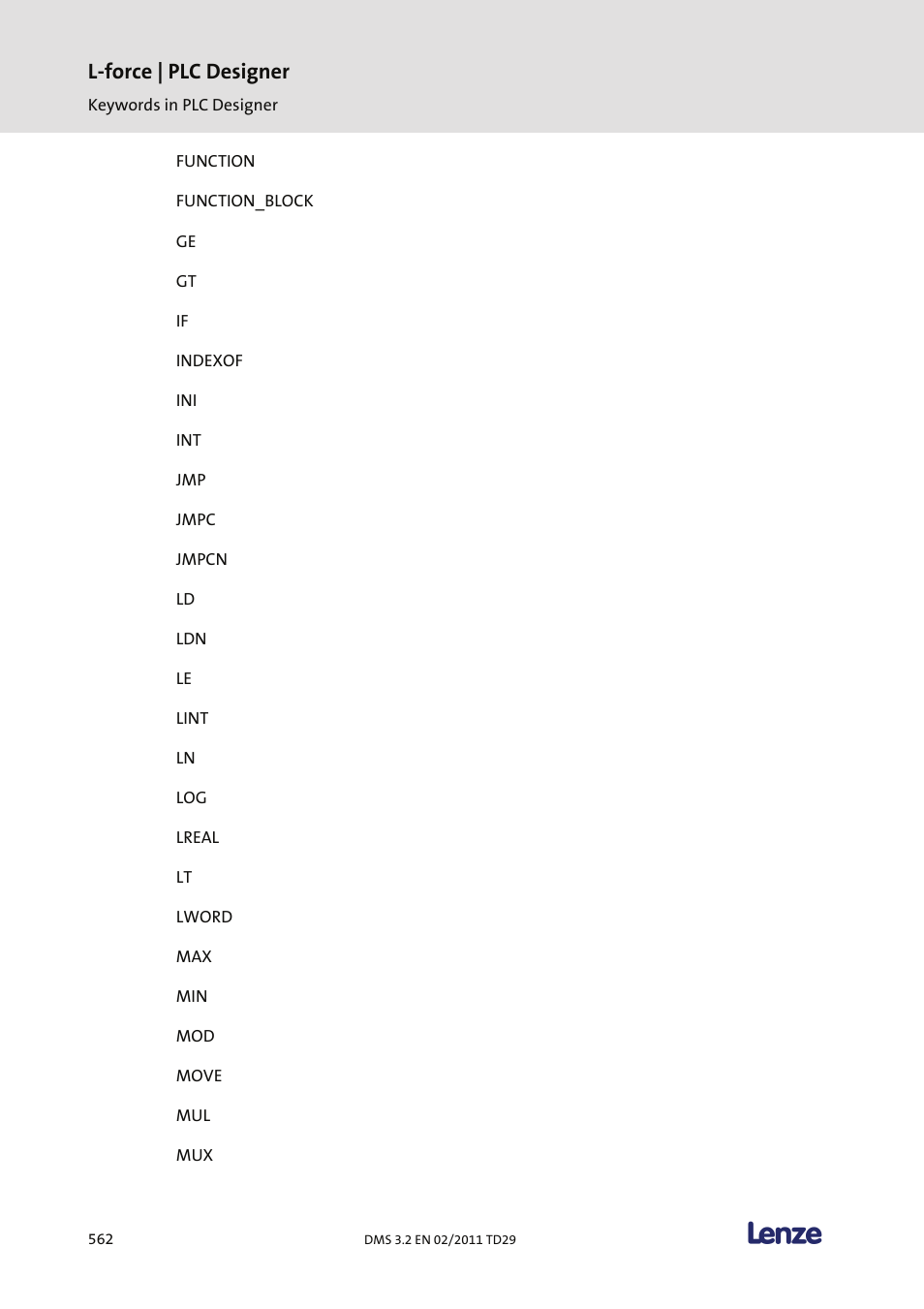 L-force | plc designer | Lenze PLC Designer PLC Designer (R2-x) User Manual | Page 564 / 844